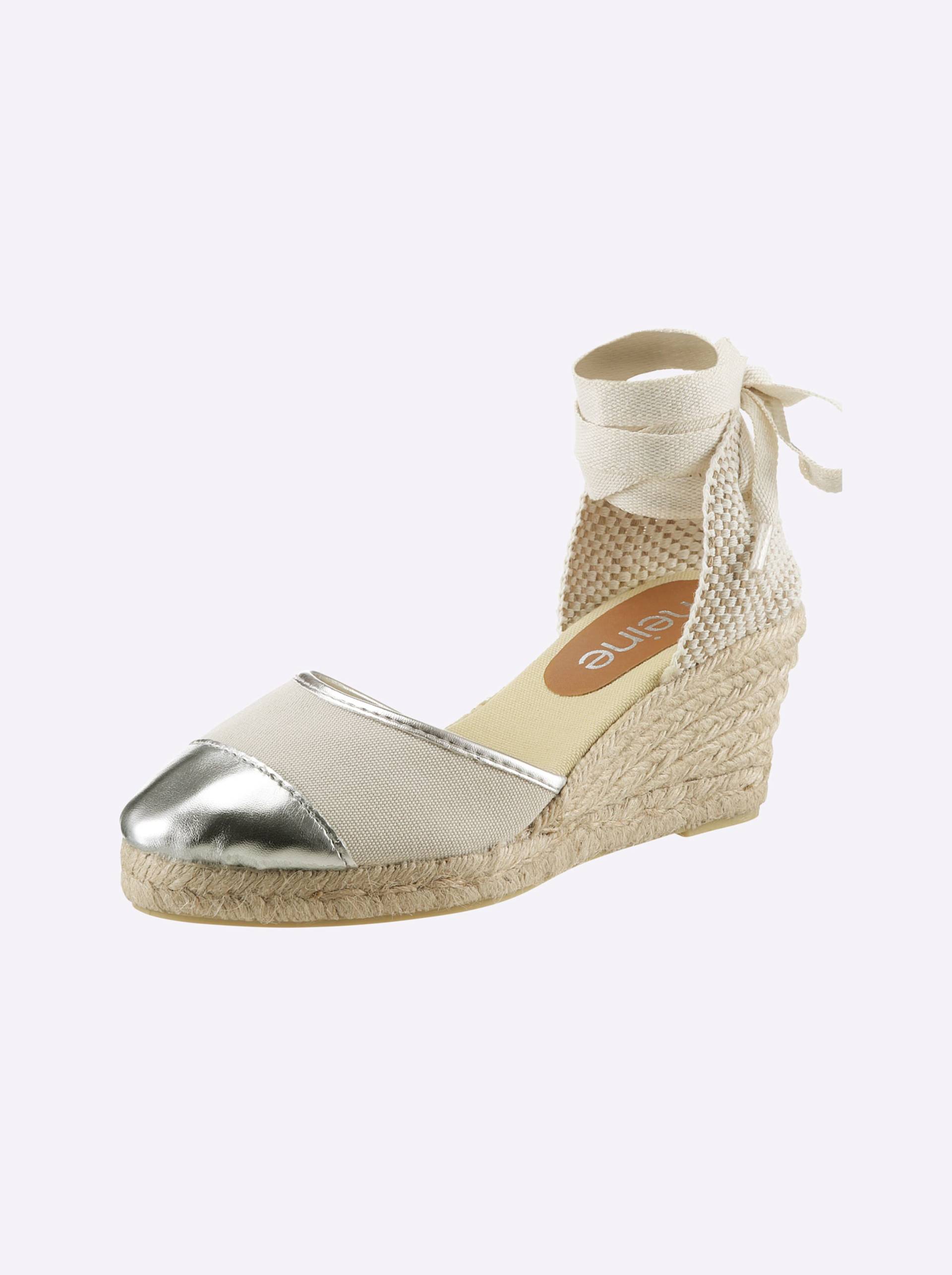 Keilsandalette in beige-silberfarben von heine