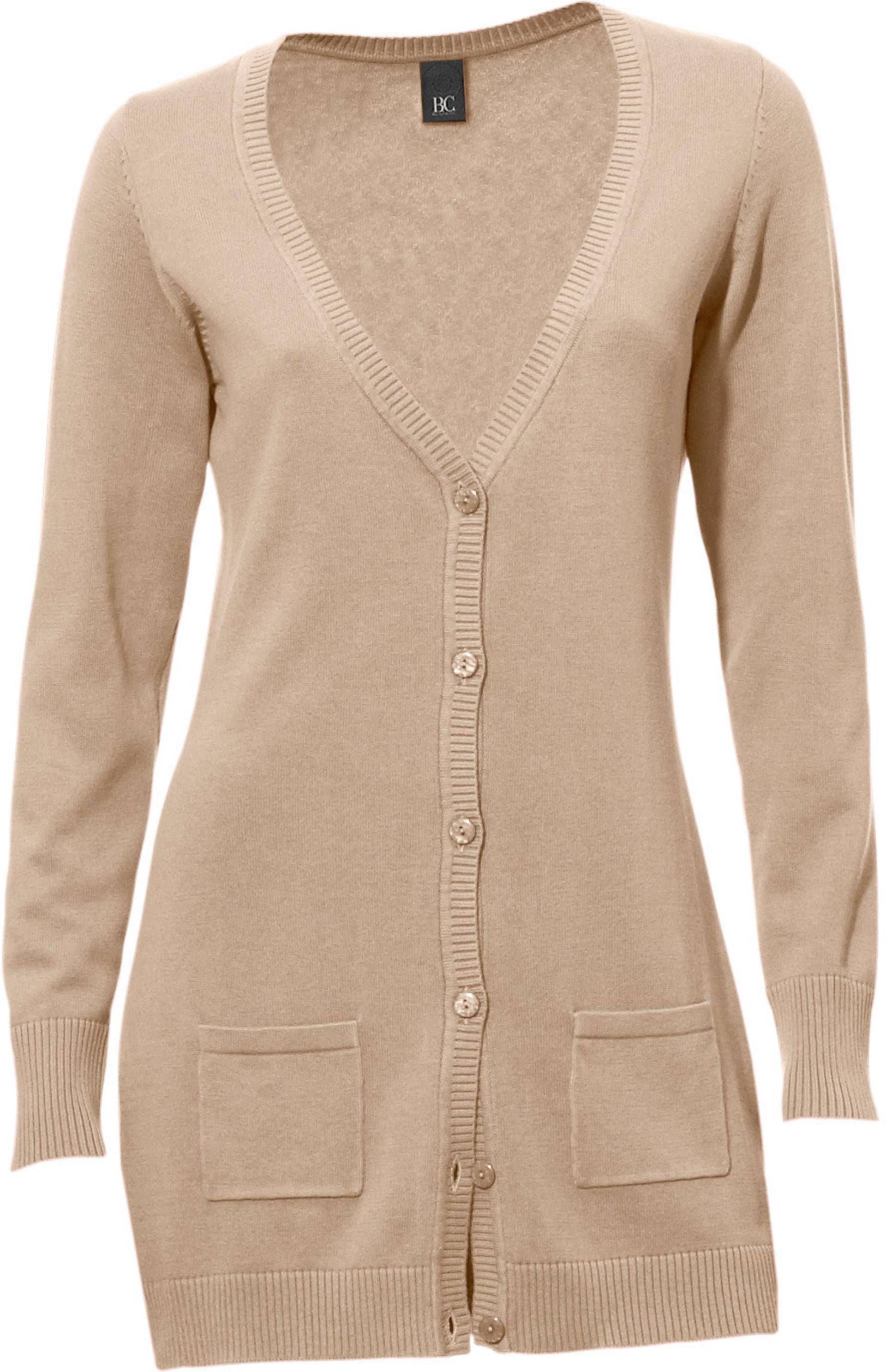 Feinstrickjacke in beige von heine