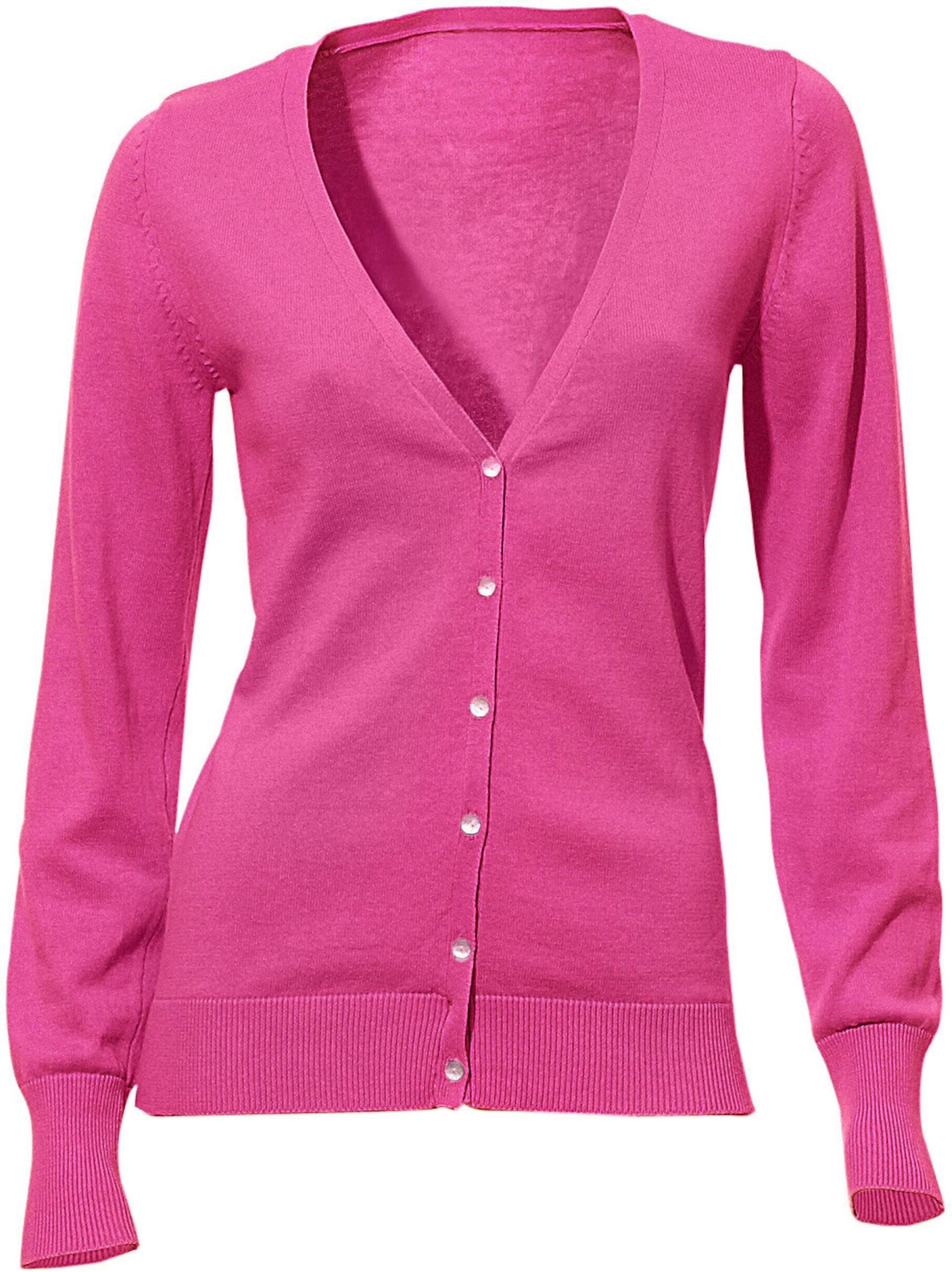 Feinstrickjacke in pink von heine