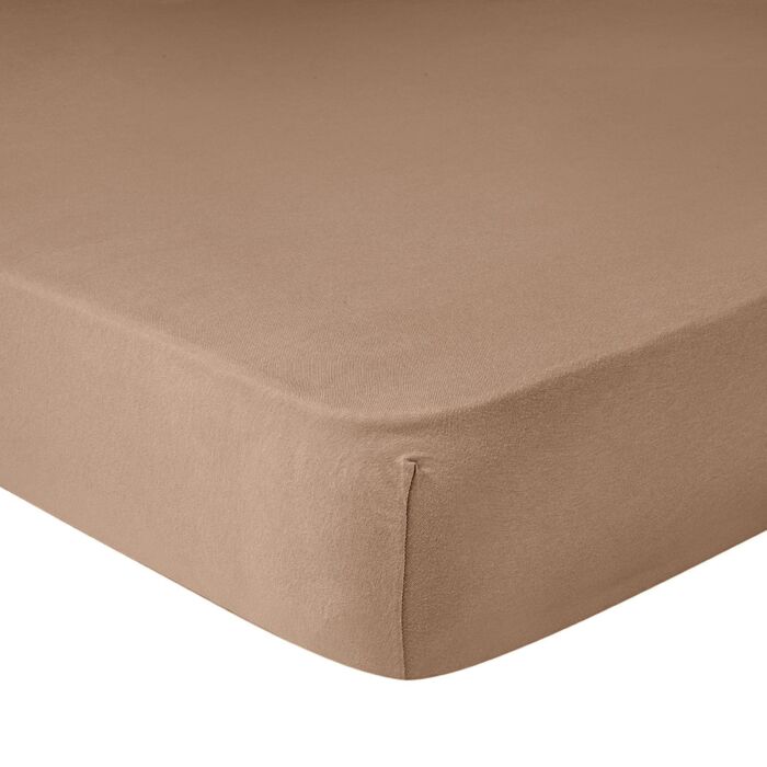 Fixleintuch für extra hohe Matratzen und Wasserbetten, camel, 120x200–220 cm von Living Home