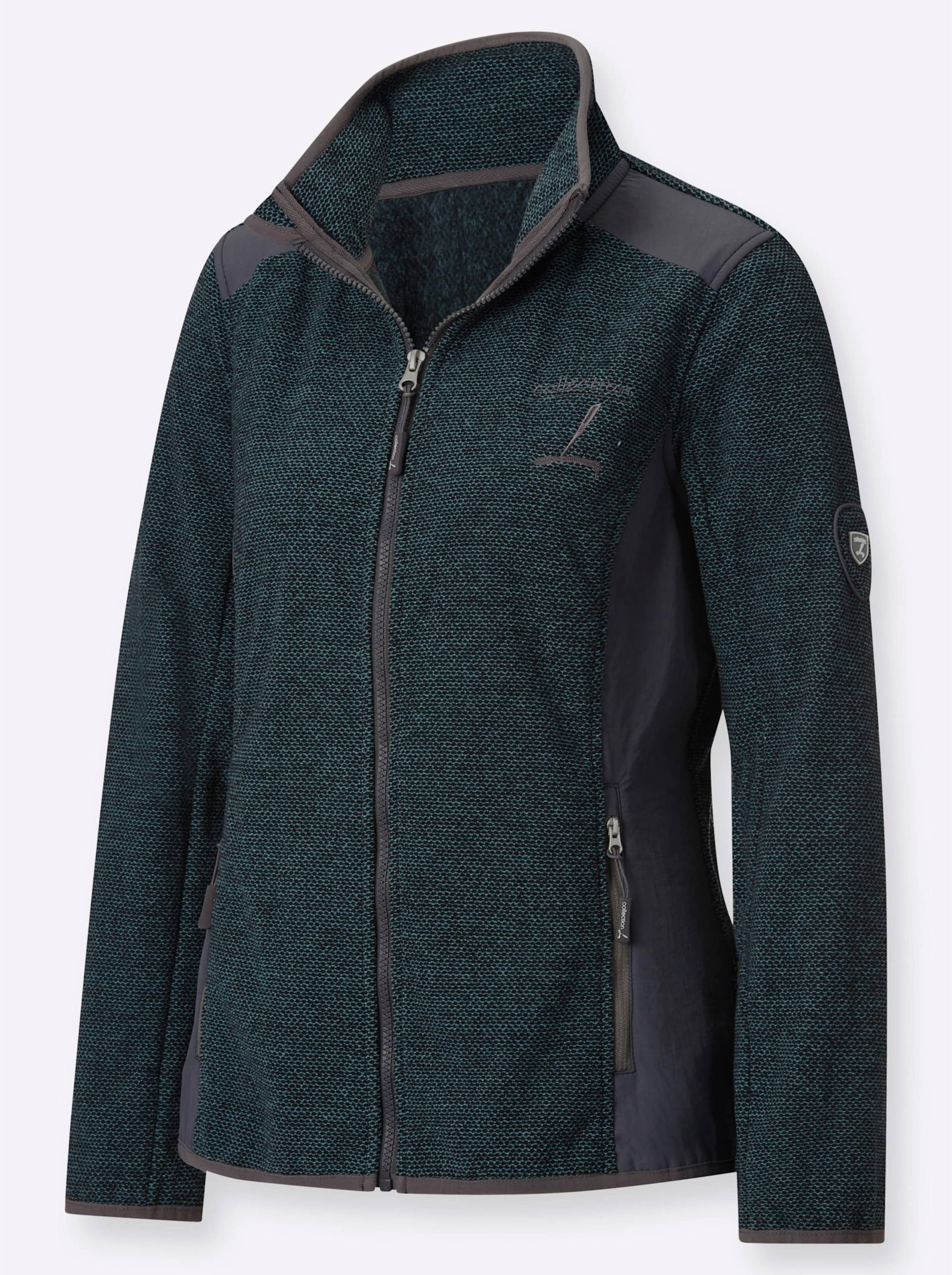 Fleece-Jacke in ozean-anthrazit-meliert von heine