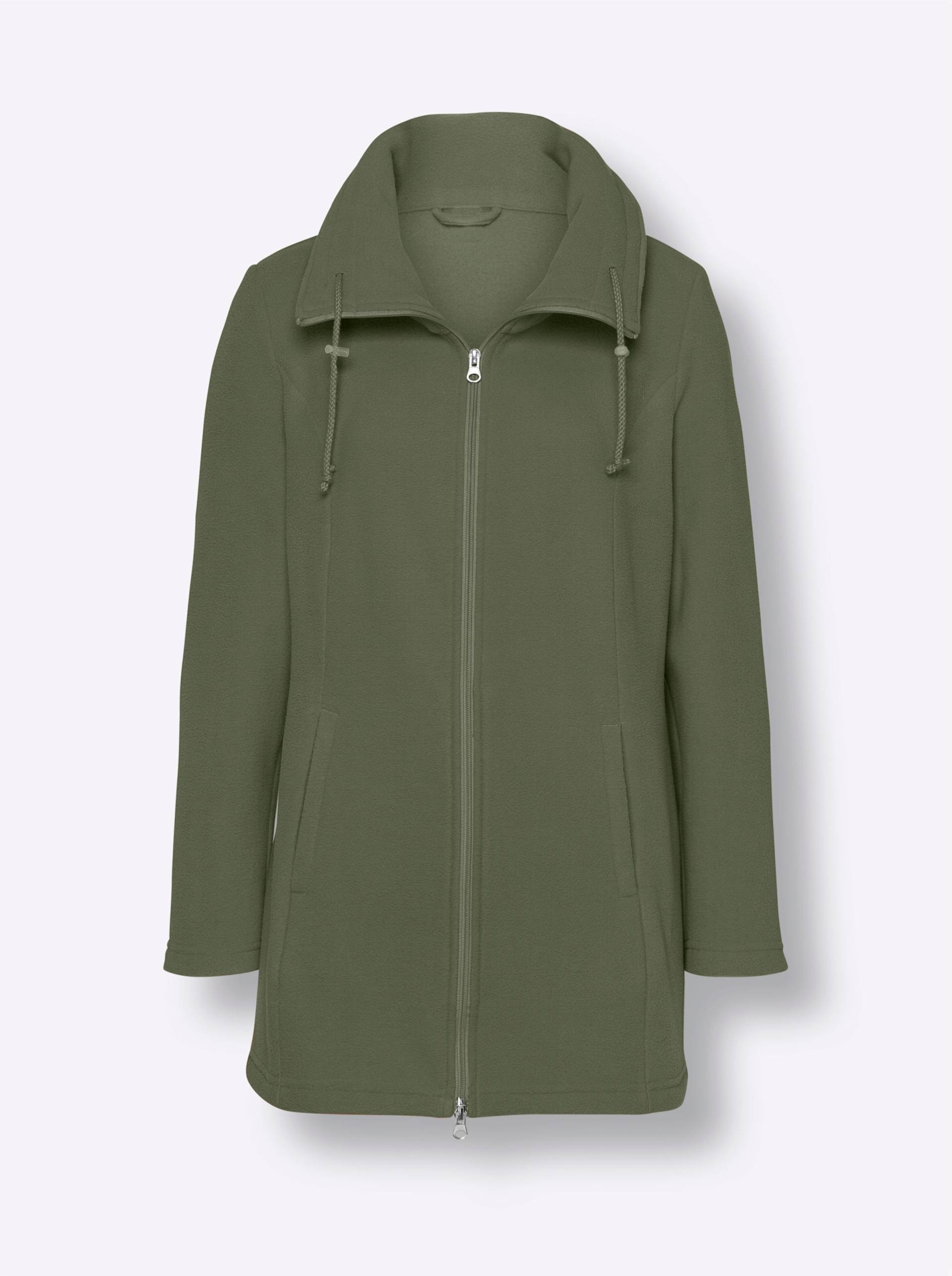 Fleecejacke in khaki von heine