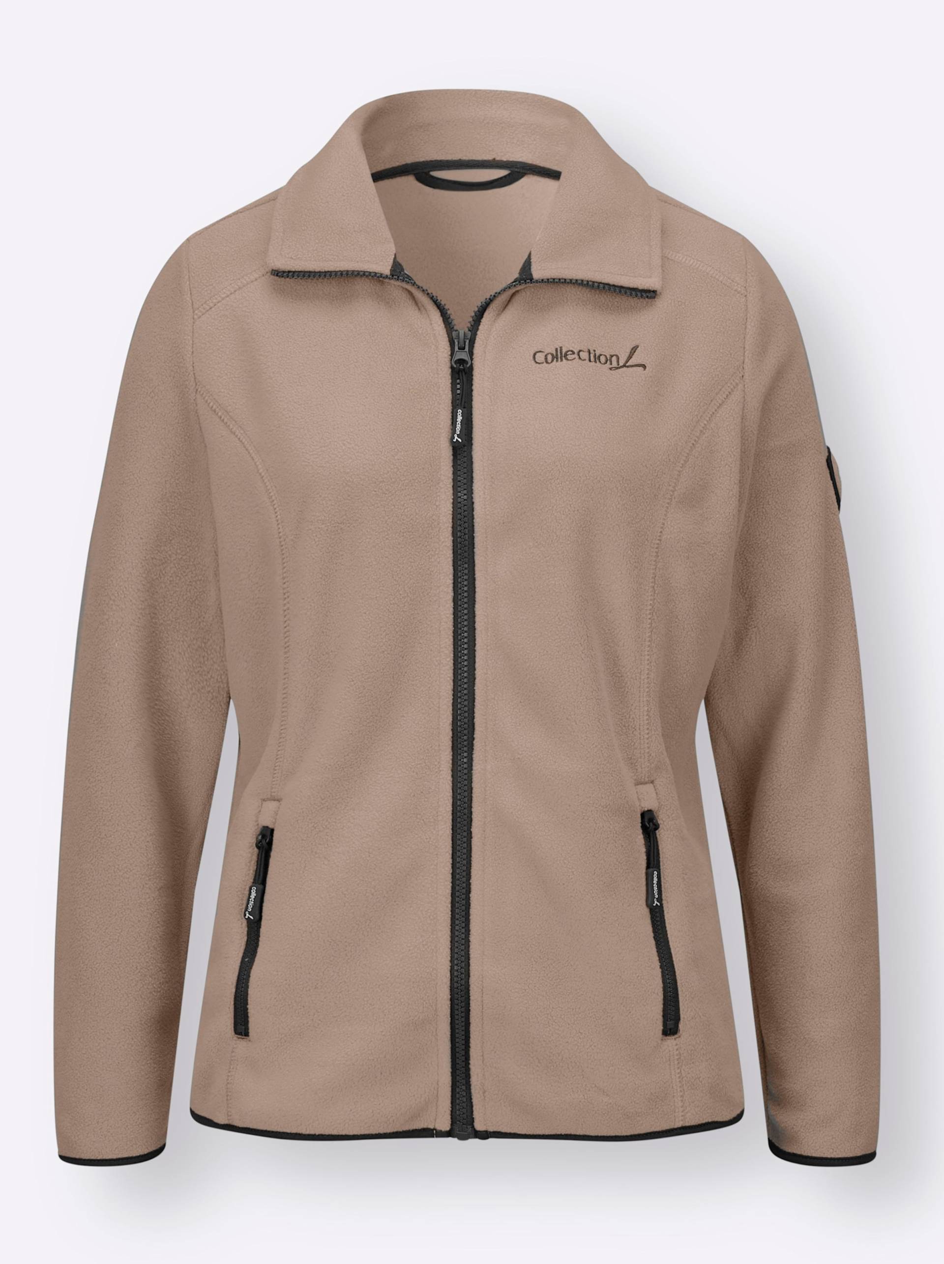 Fleecejacke in taupe von heine