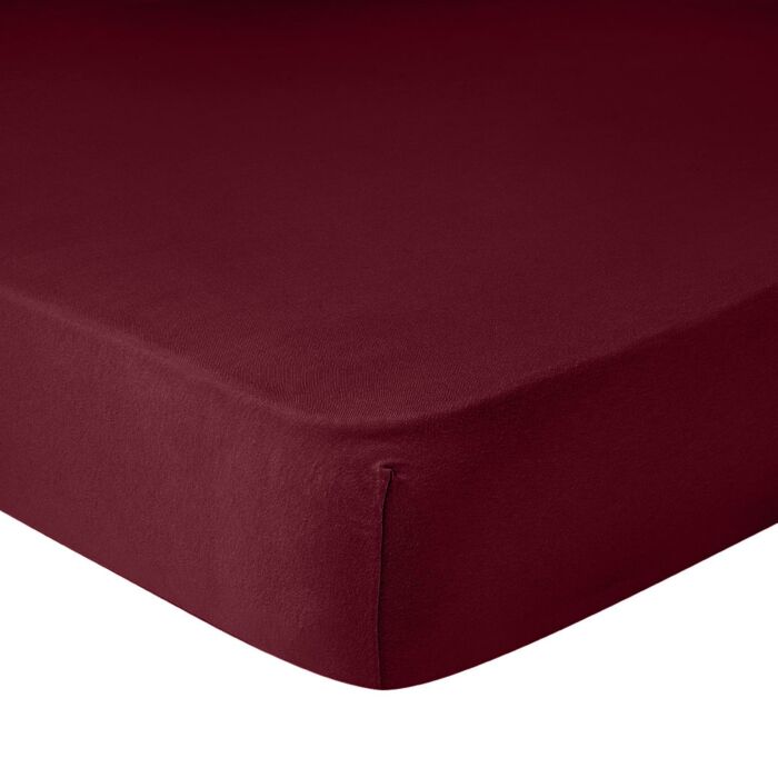 Frottee-Stretch-Fixleintuch, bordeaux, 140–160x200 cm von Living Home