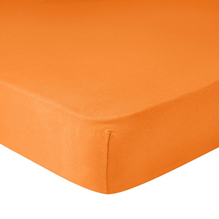 Frottee-Stretch-Fixleintuch, mandarine, 140–160x200 cm von Living Home