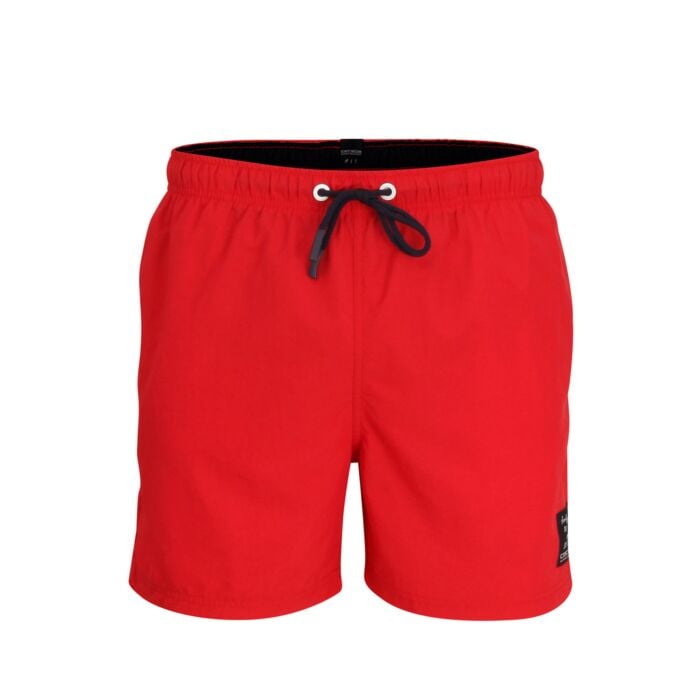 Herren Badeshorts lang, rot, M