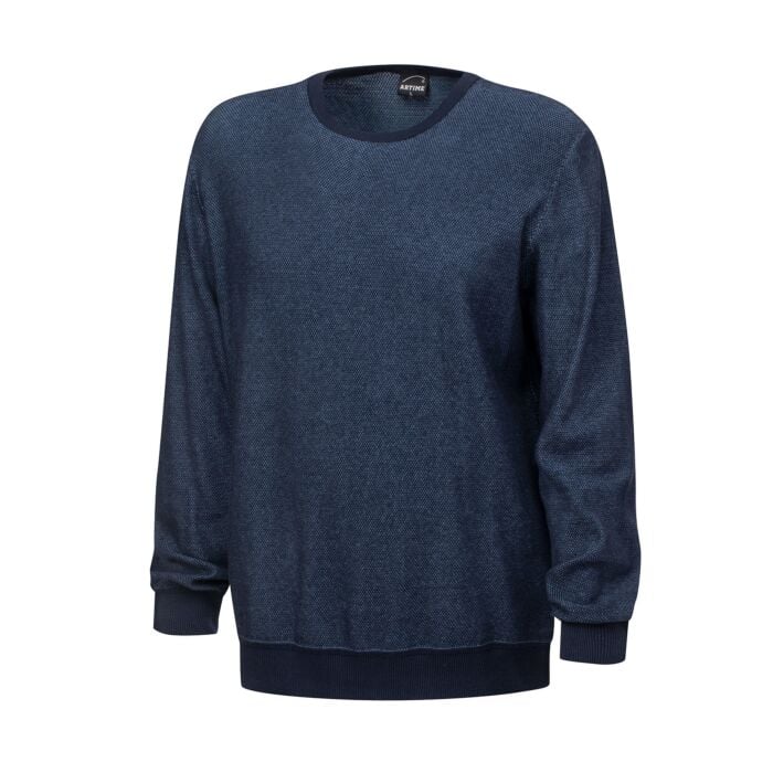 Herren Pullover in Waffelstruktur, blau, M von Artime