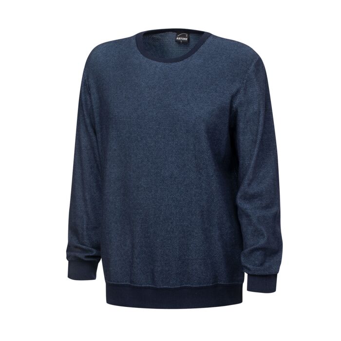 Herren Pullover in Waffelstruktur, blau, XL von Artime