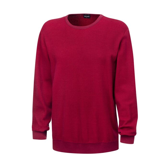 Herren Pullover in Waffelstruktur, bordeaux, M von Artime