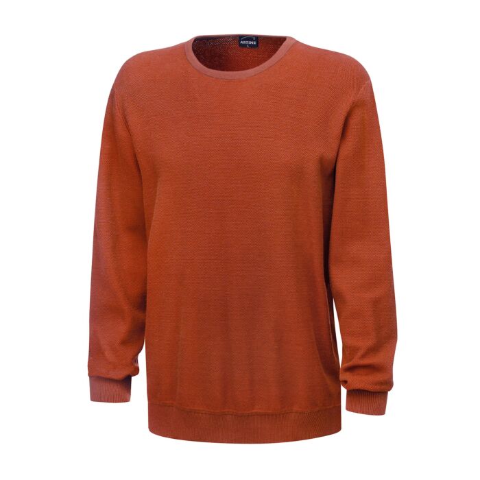 Herren Pullover in Waffelstruktur, rost, M von Artime