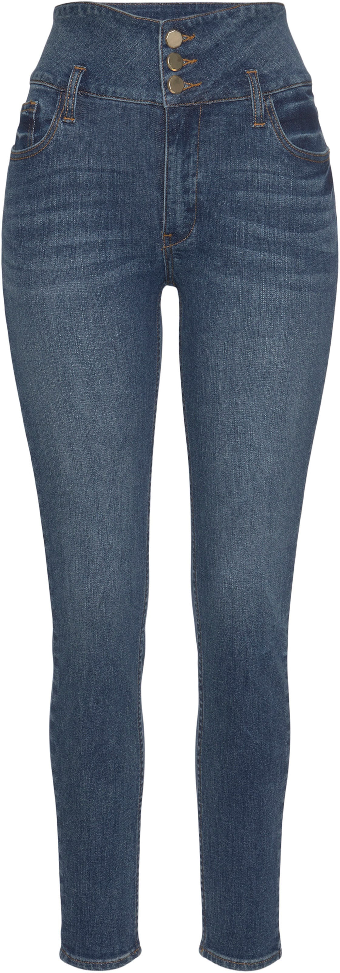 High-waist-Jeans in blue-washed von LASCANA