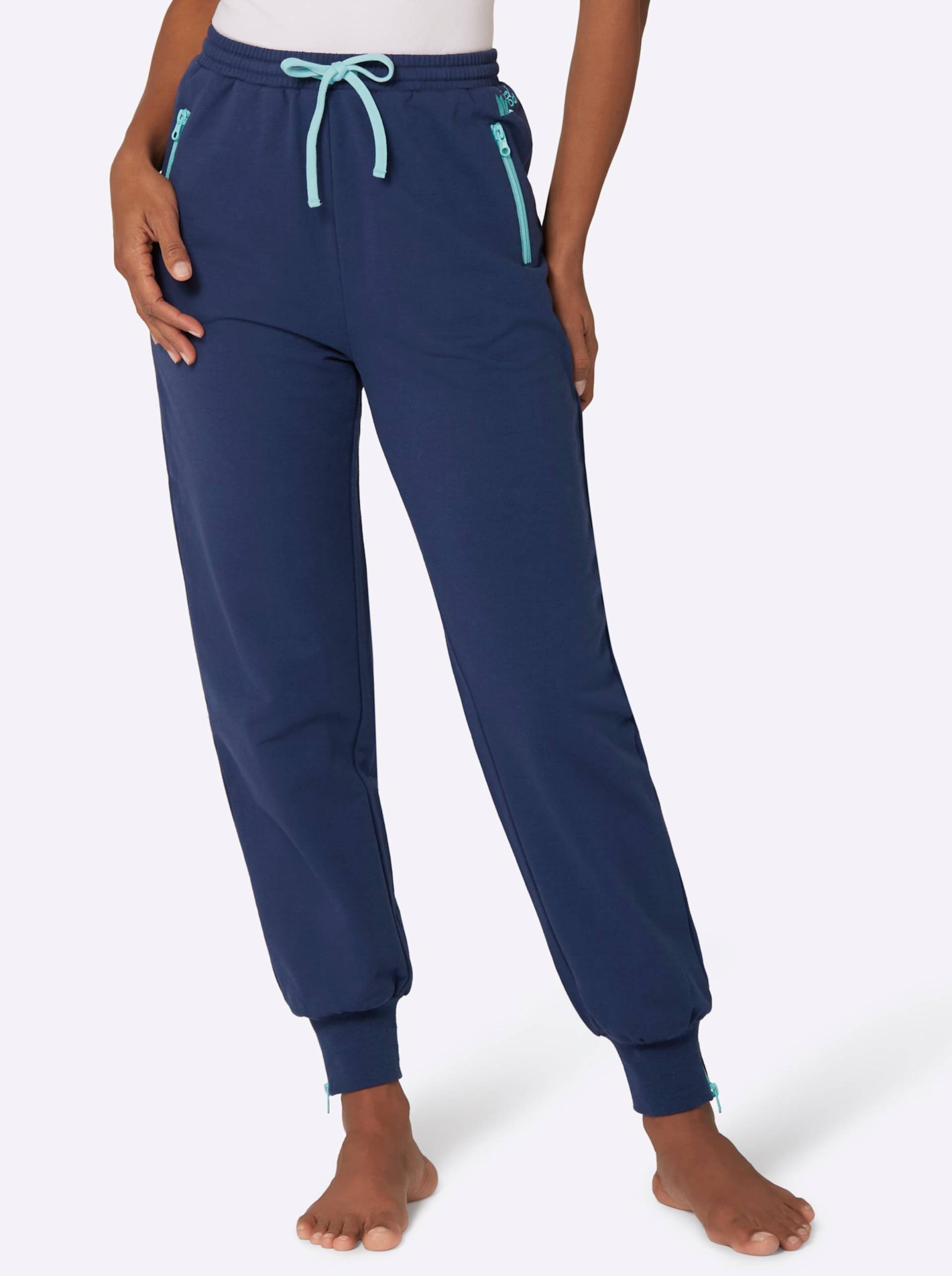 Hose in jeansblau-mint von feel good