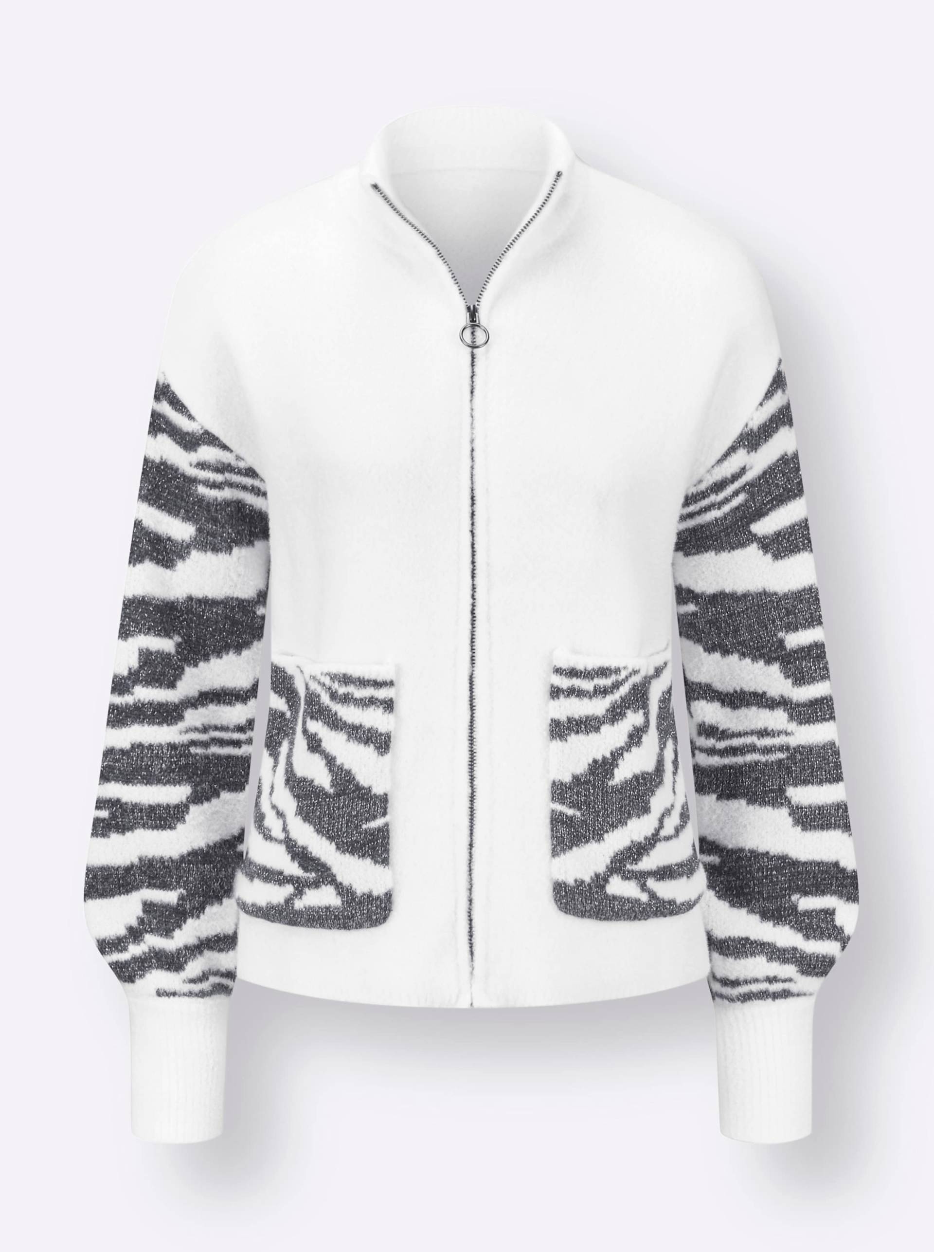 Jacquard-Strickjacke Jacquard-Strickjacke