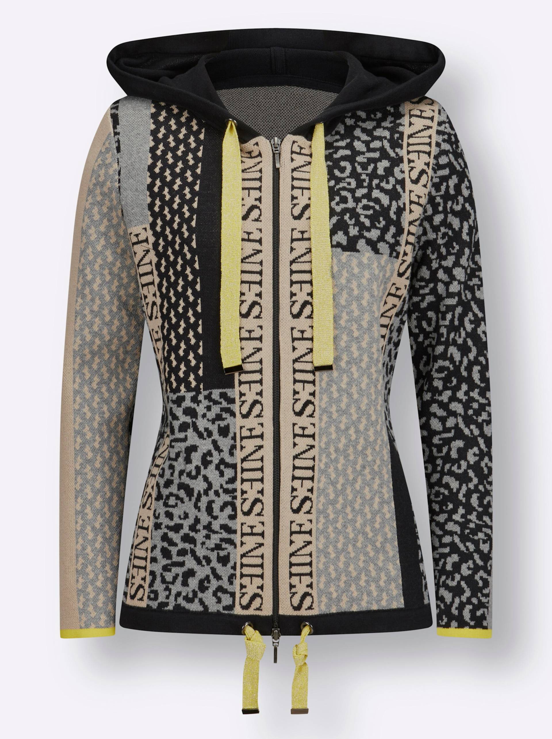 Jacquard-Strickjacke Jacquard-Strickjacke
