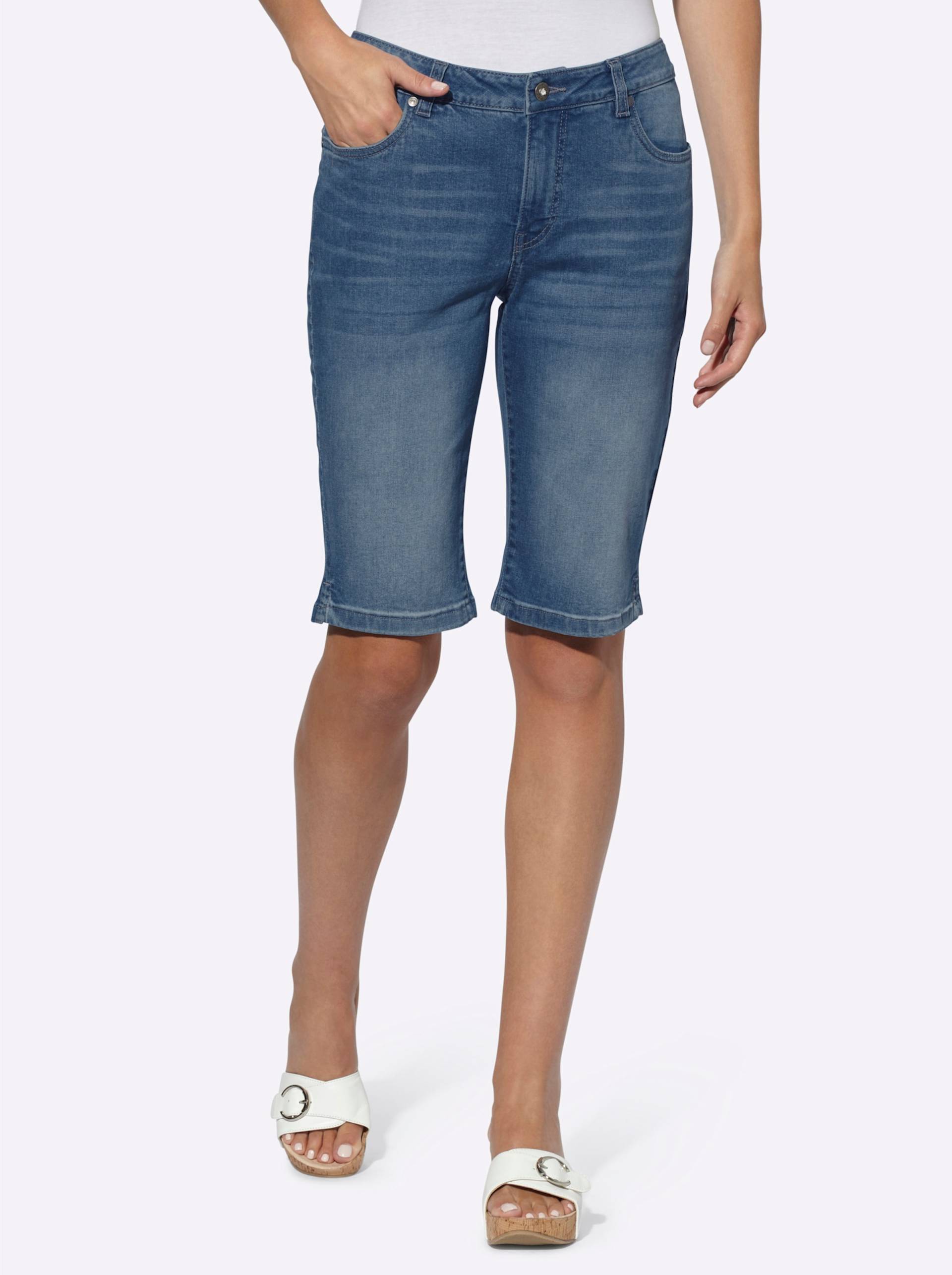 Jeans-Bermudas in blue-bleached von heine