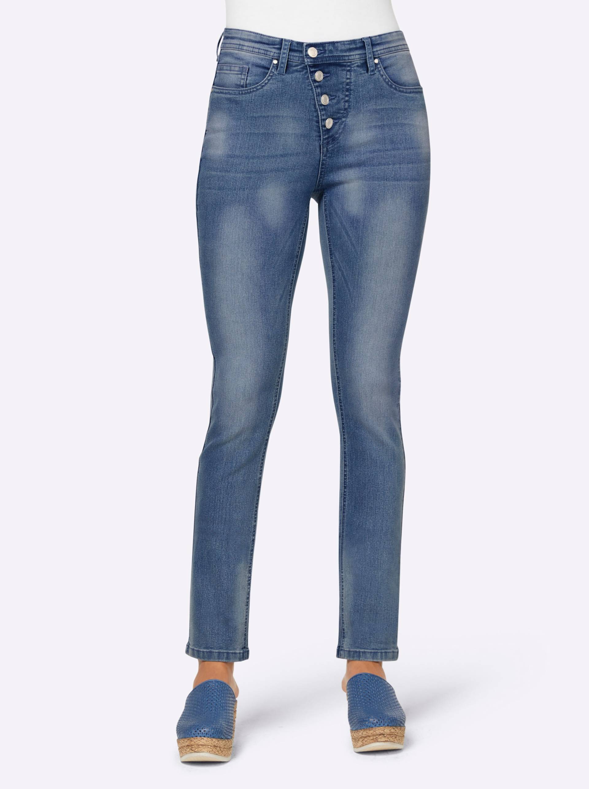 Jeans in blue-bleached von heine