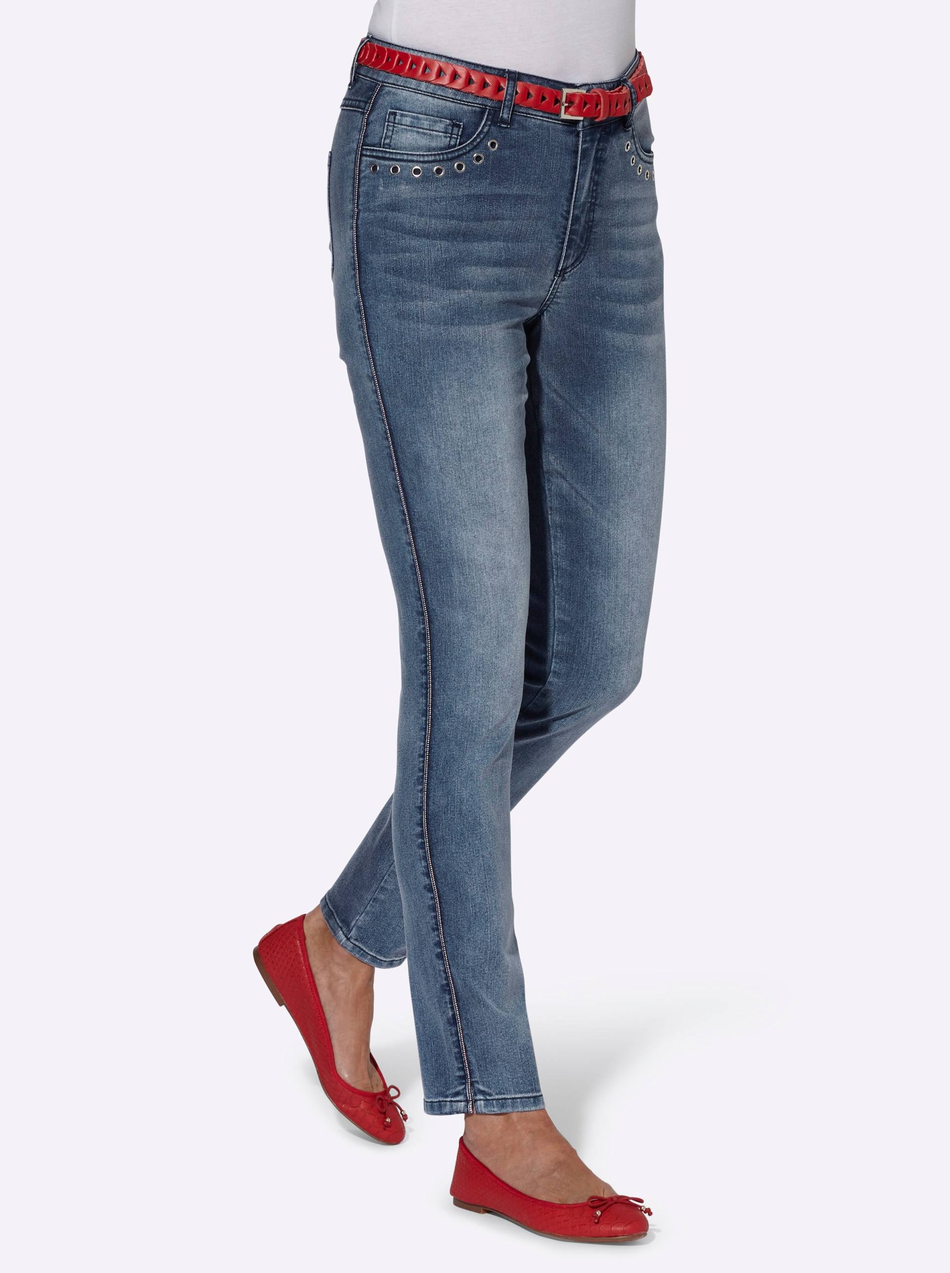 Jeans in blue-stone-washed von heine