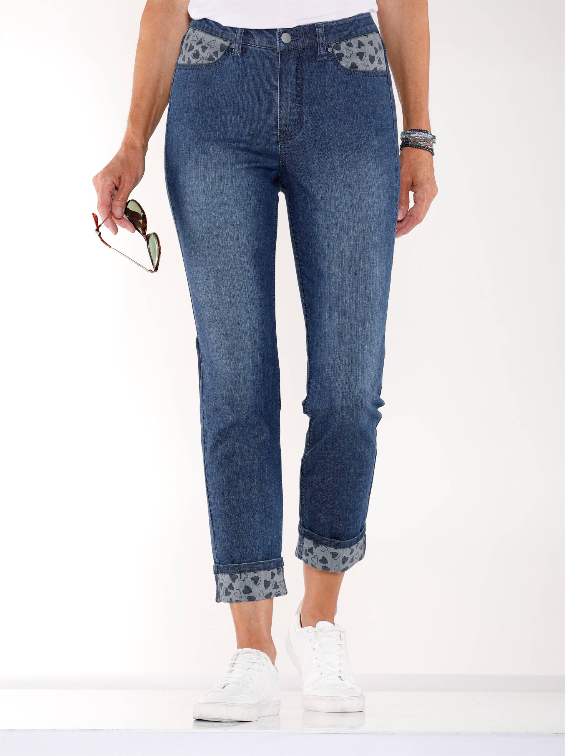 Jeans in blue-stone-washed von heine