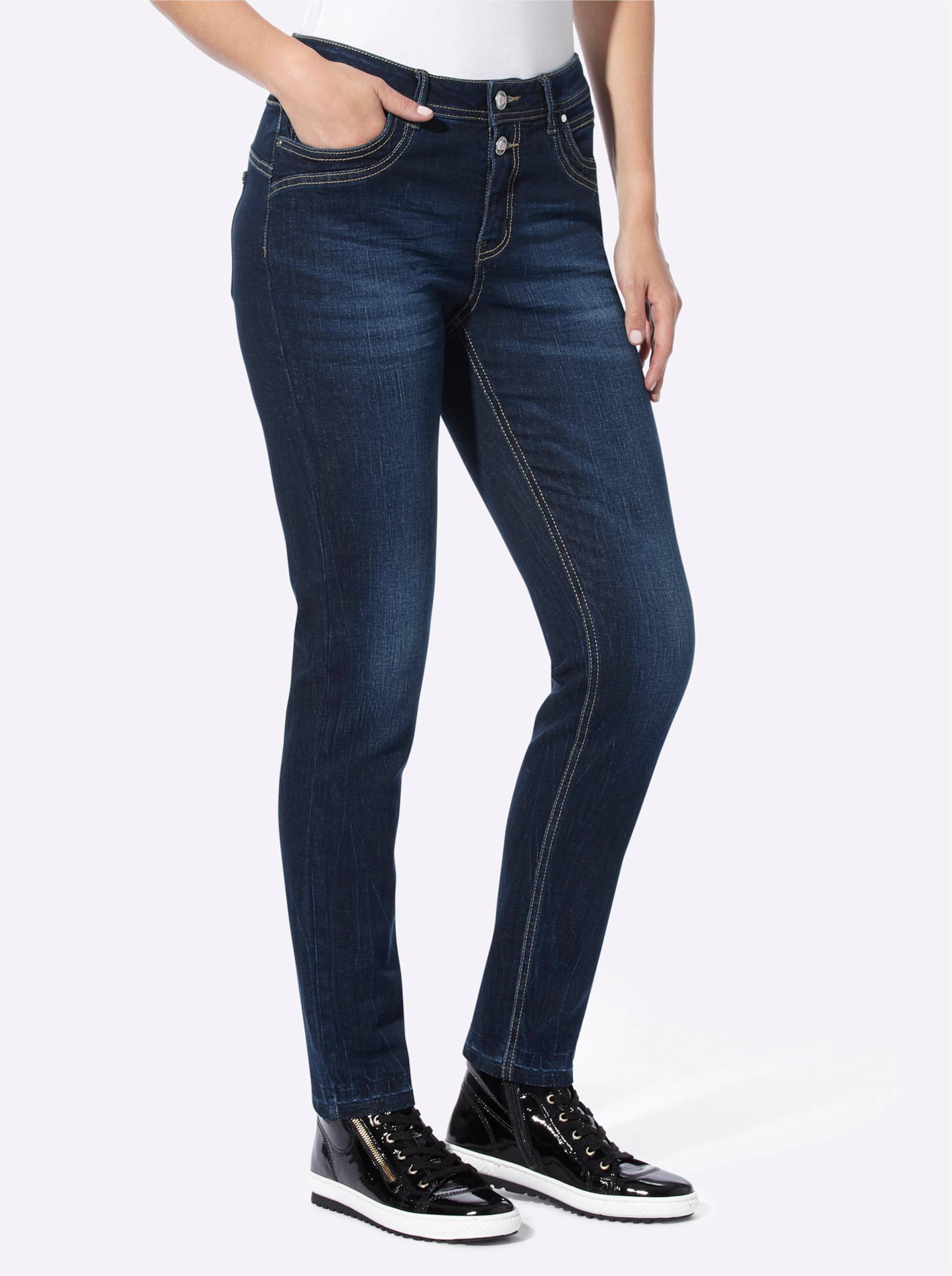 Jeans in darkblue-stone-washed von heine