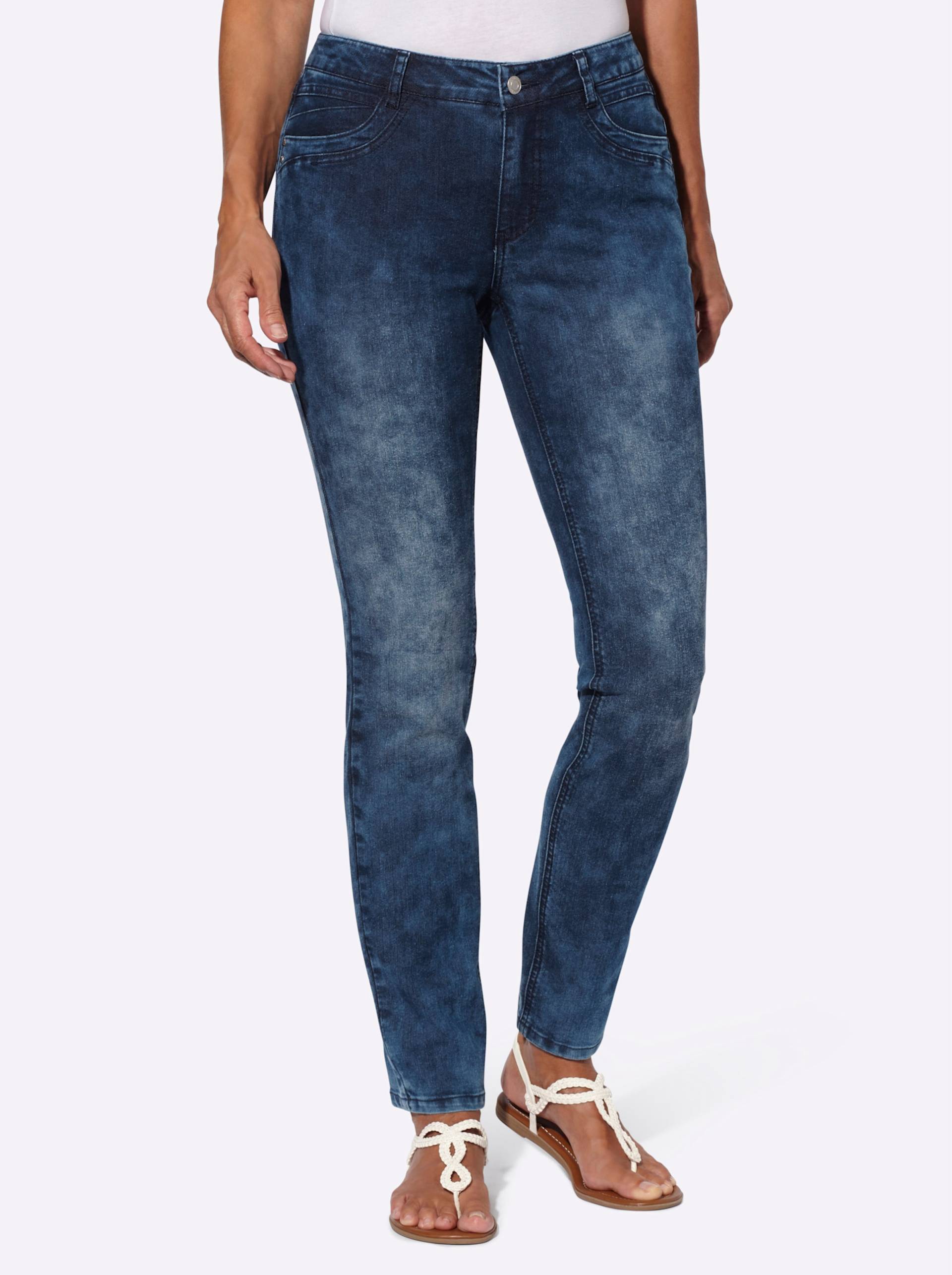 Jeans in darkblue-stone-washed von heine