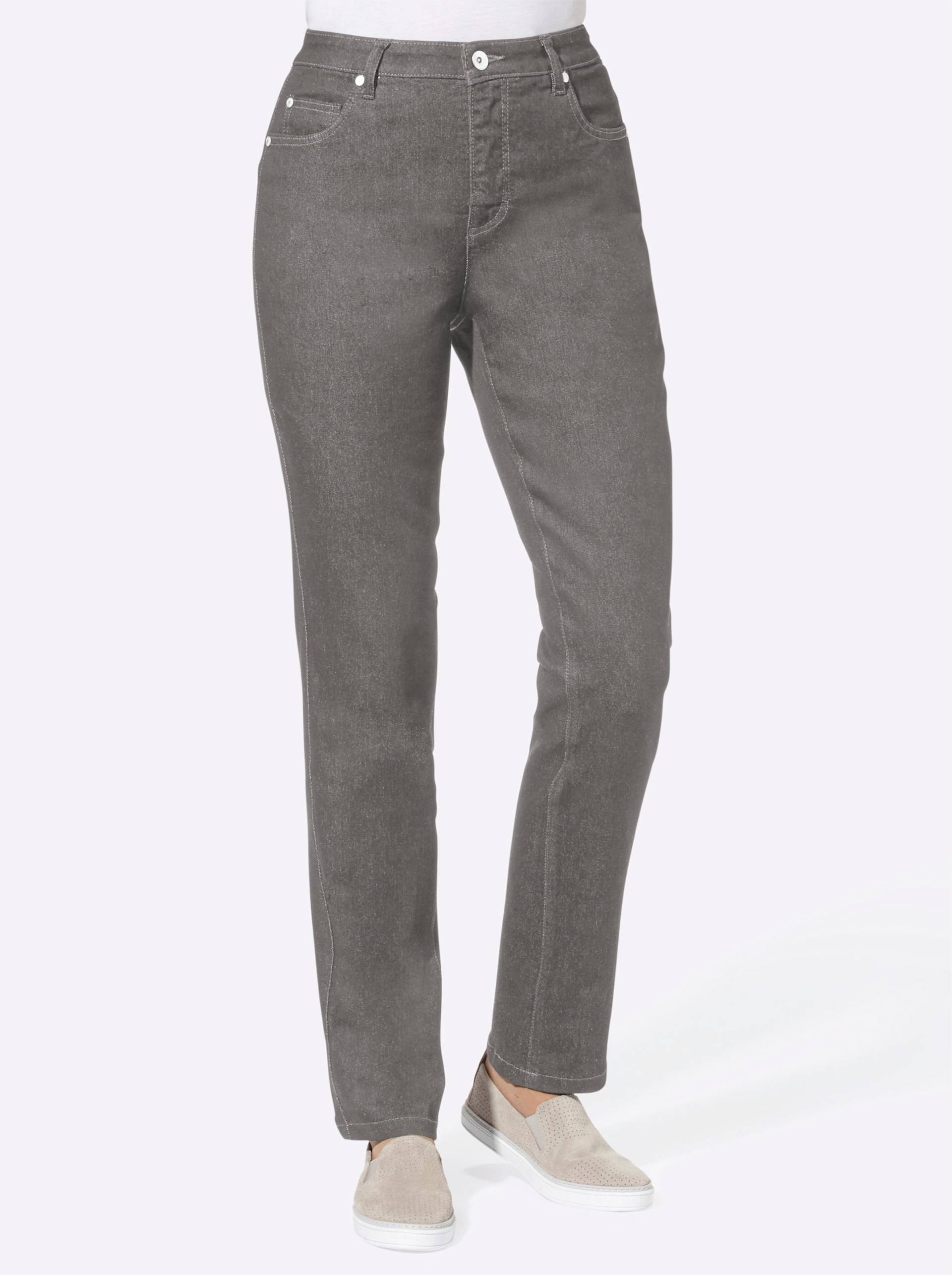 5-Pocket-Jeans in grau von heine