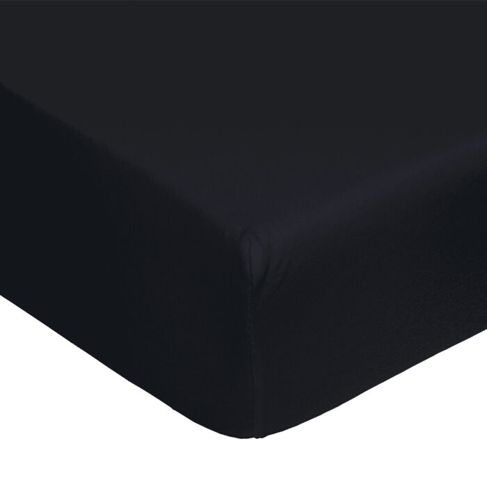 Jersey Fixleintuch für Boxspringbett Superstretch, schwarz, 90–100x200–220 cm von Living Home