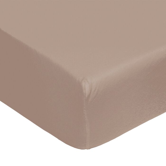 Jersey Fixleintuch für Boxspringbett Superstretch, taupe, 90–100x200–220 cm von Living Home