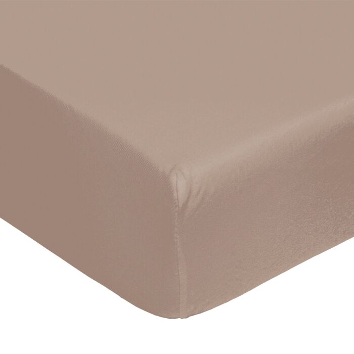 Jersey-Fixleintücher Superstretch für Topper, taupe, 90–100x200–220 cm von Living Home