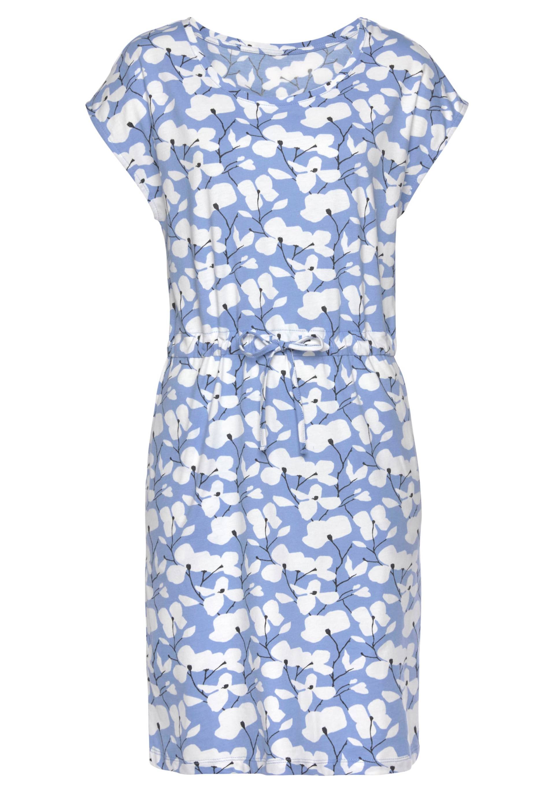 Jerseykleid in blau-creme-bedruckt von Beachtime