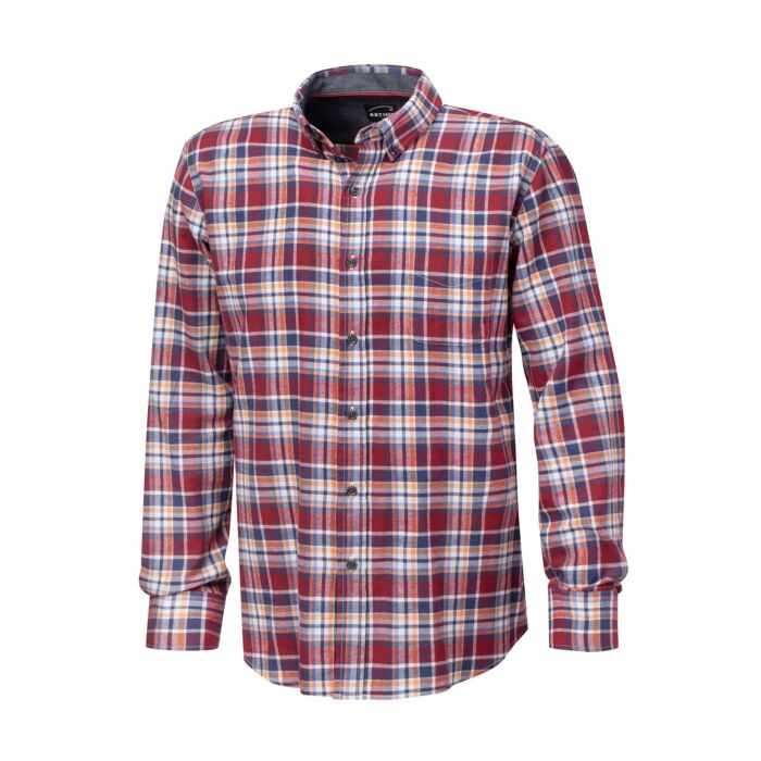 Kariertes Casual-Flanellhemd, rot-rost, XXL (45/46) von Artime