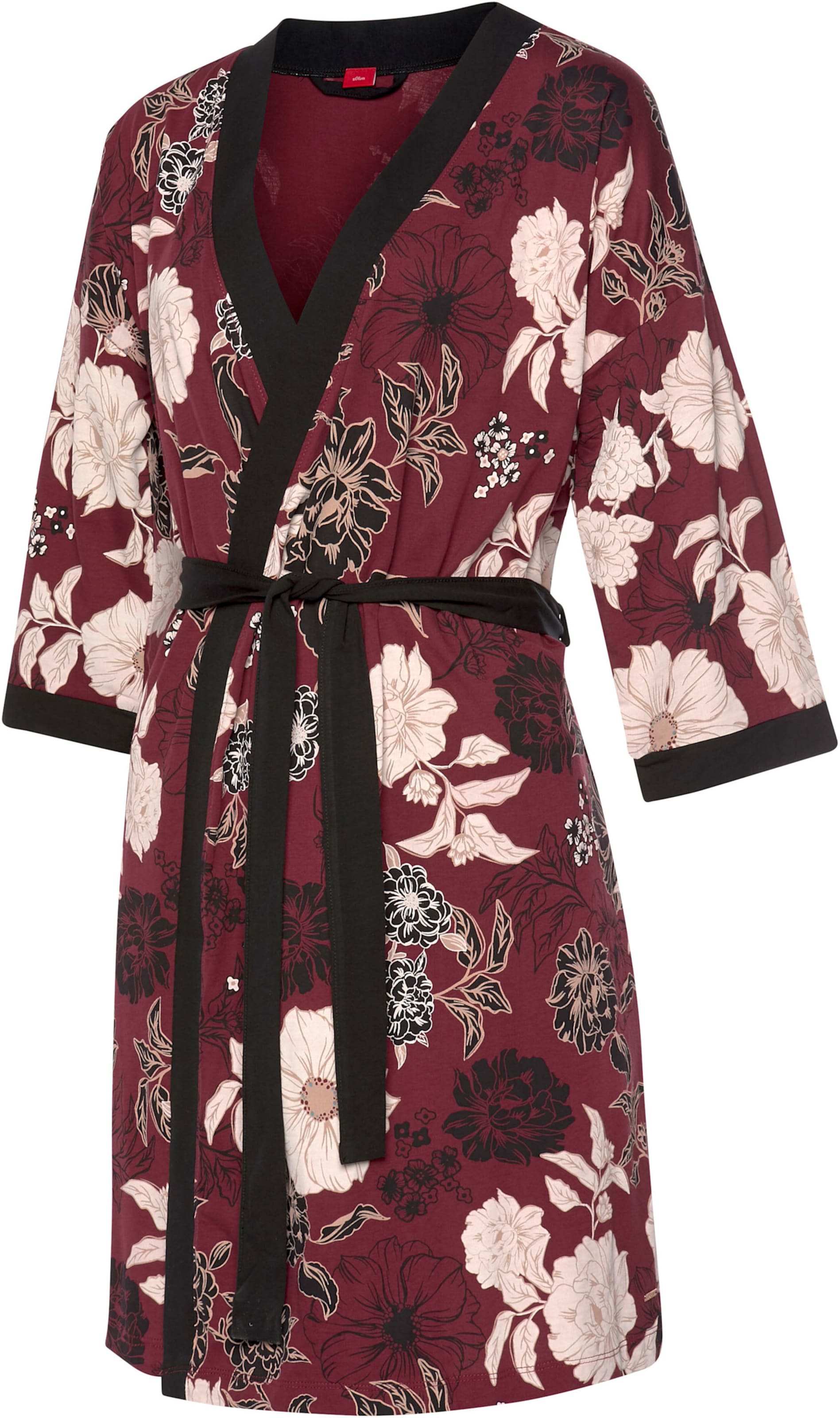 Kimono in bordeaux-schwarz von s.Oliver