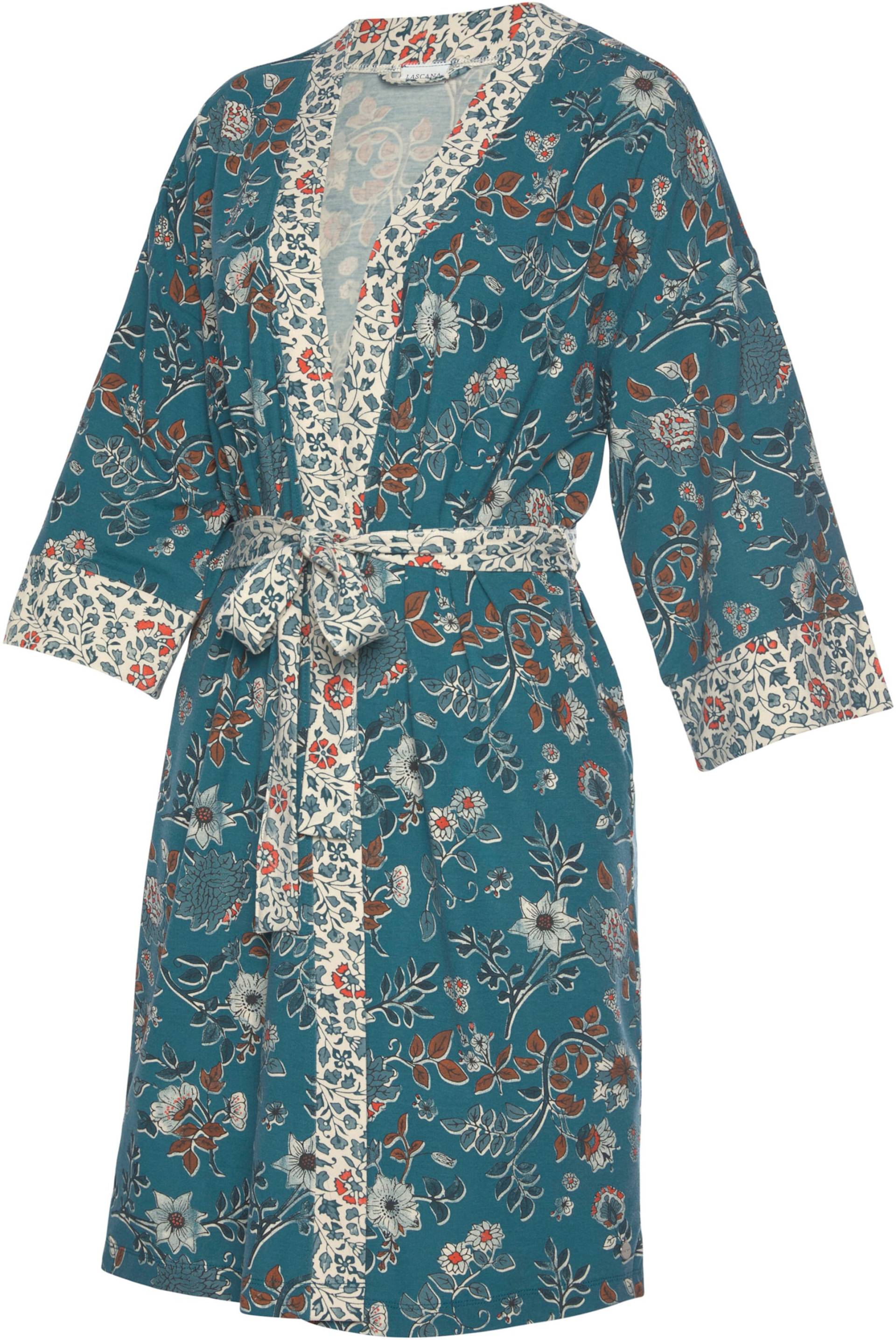 Kimono in rauchblau-ecru von LASCANA