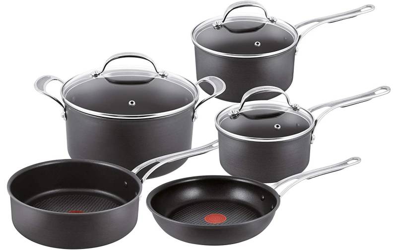 Tefal Topf-Set »Hard Anodized« (8tlg,)«, Aluminium von Tefal