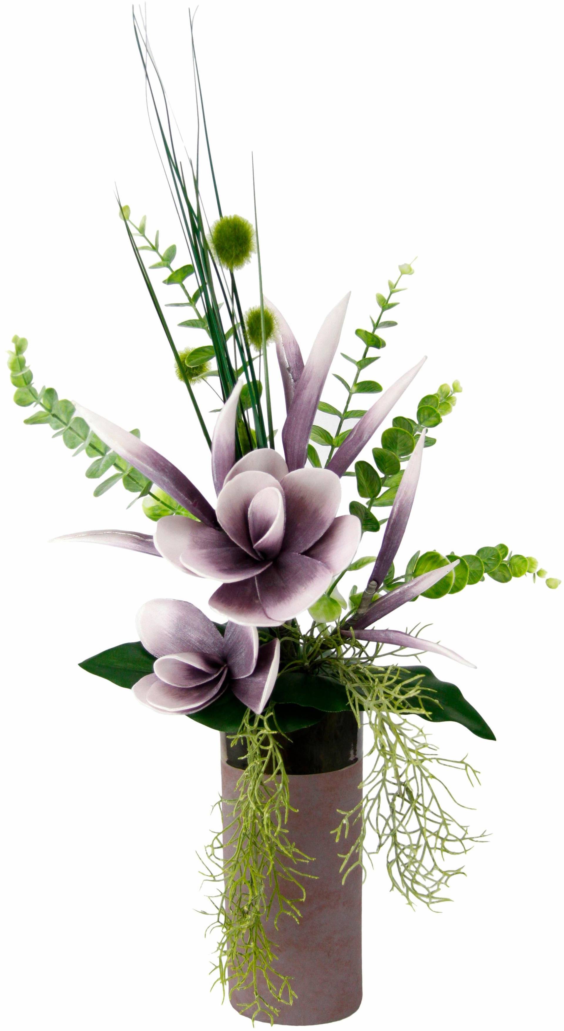 I.GE.A. Kunstpflanze »Arrangement Soft-Magnolie in Vase« von I.GE.A.