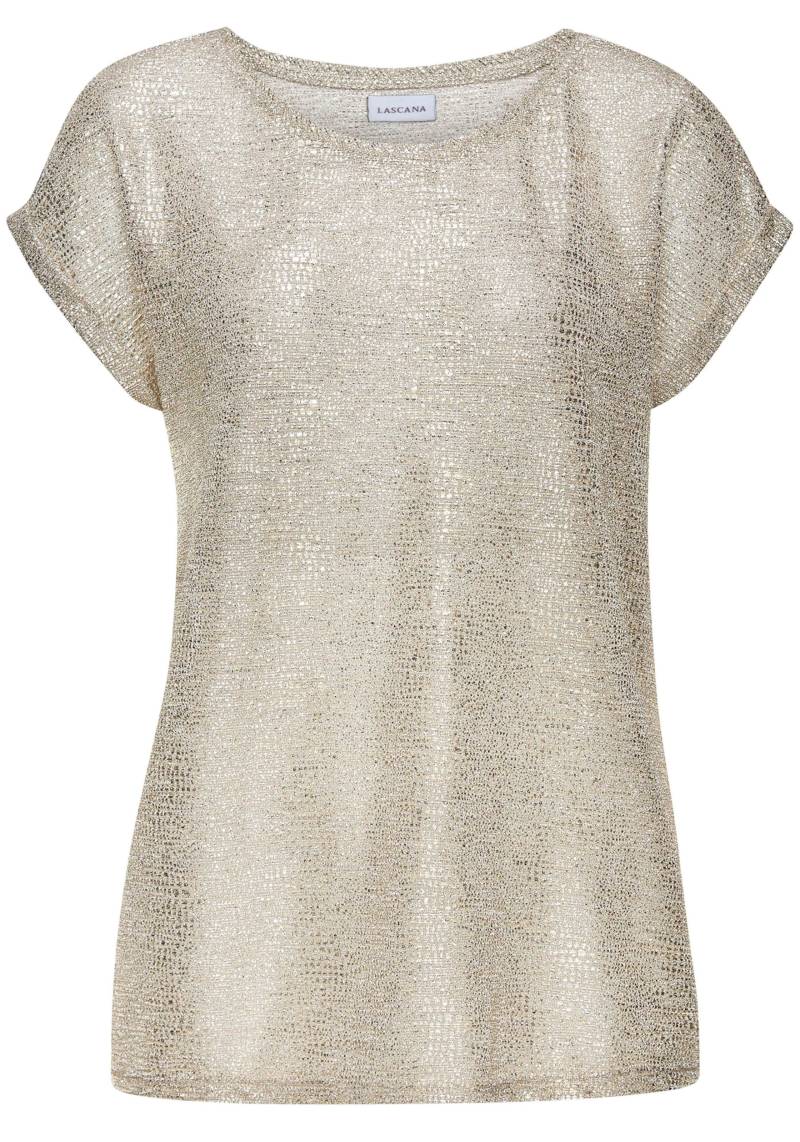 Kurzarmshirt in goldfarben von LASCANA