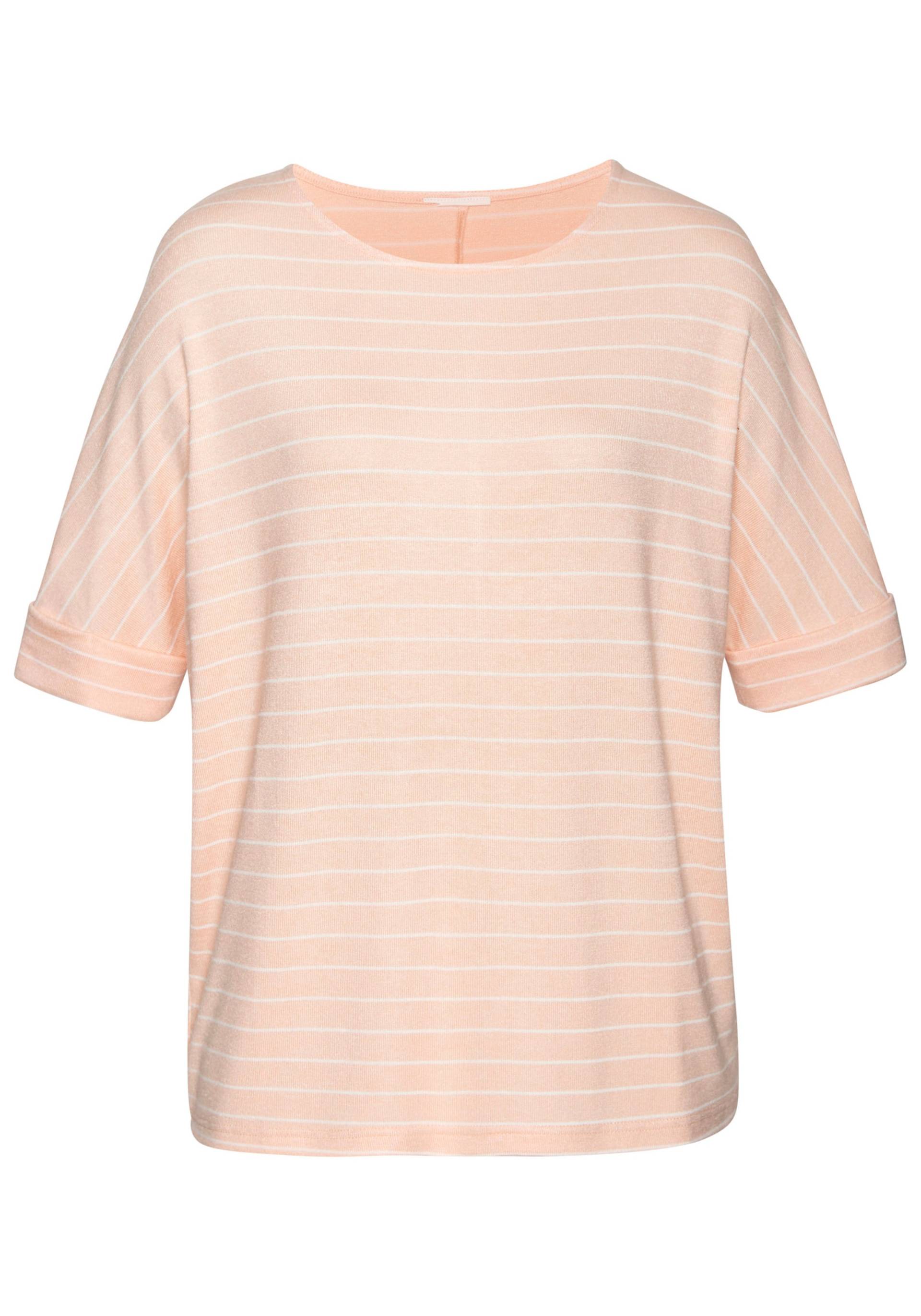 Kurzarmshirt in peach gestreift von LASCANA