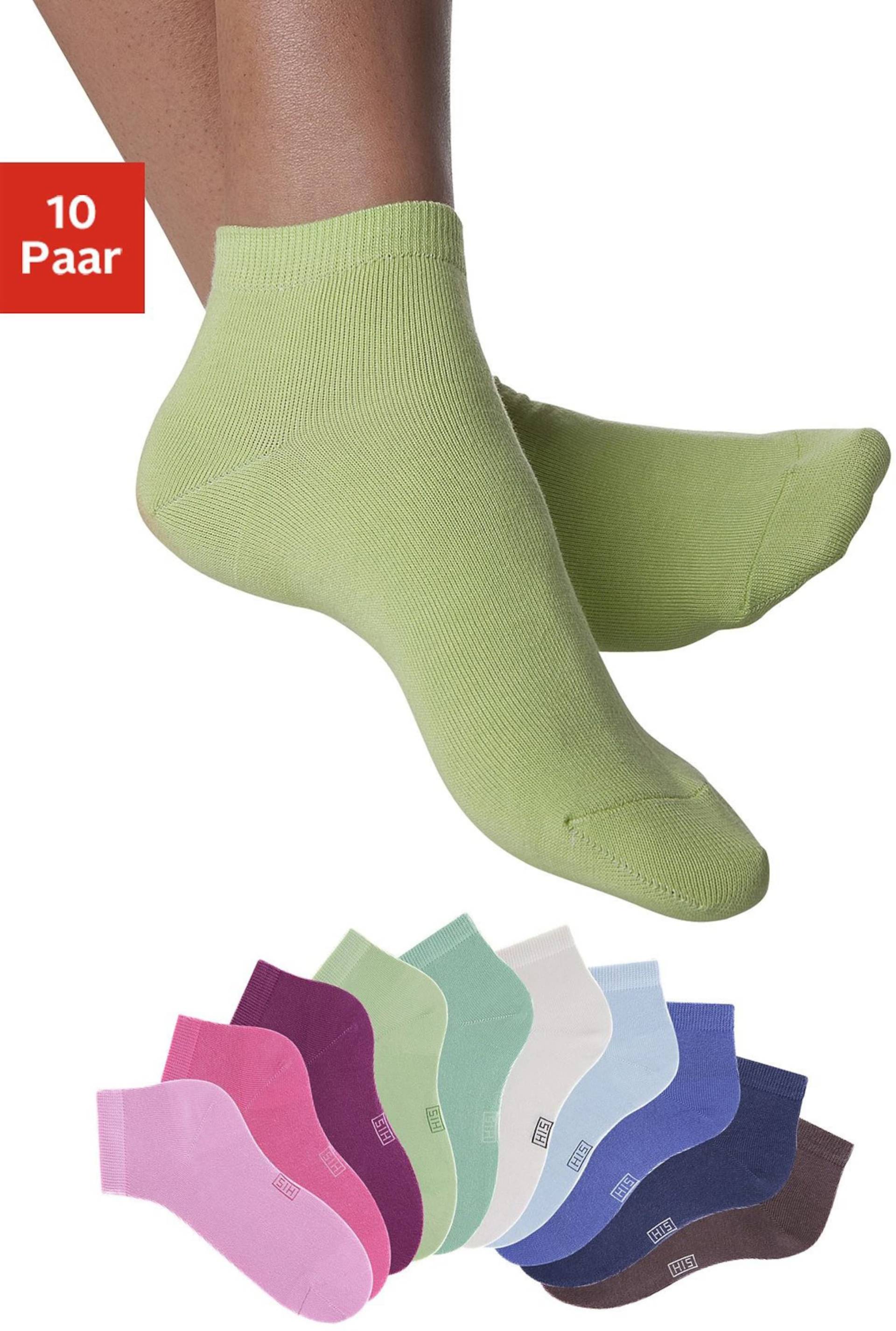 Kurzsocken in marine, blau, grün, braun, rosa, ecru, hellblau, hellgrün, rosé, lila von H.I.S