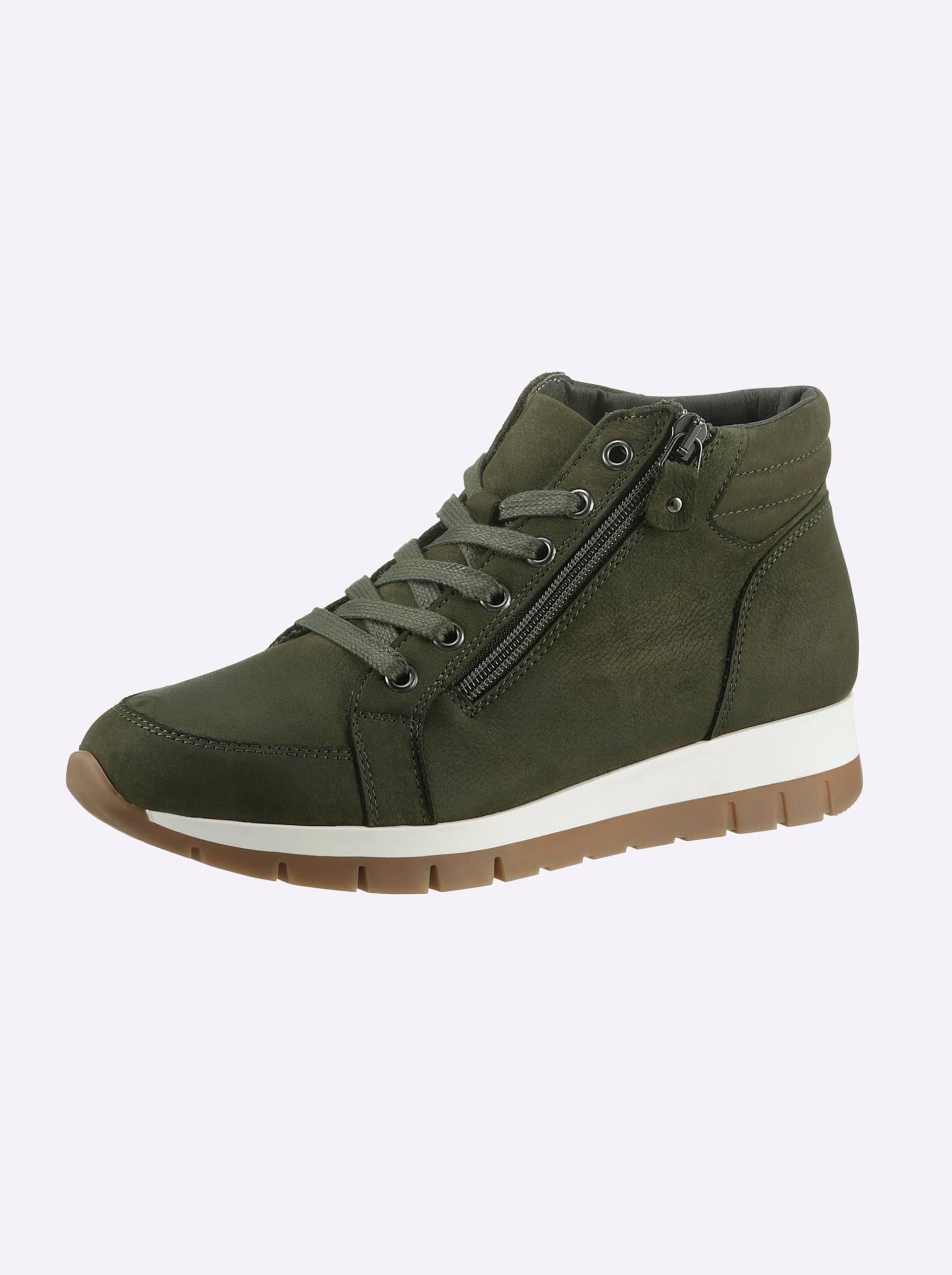 Kurzstiefelette in khaki von heine