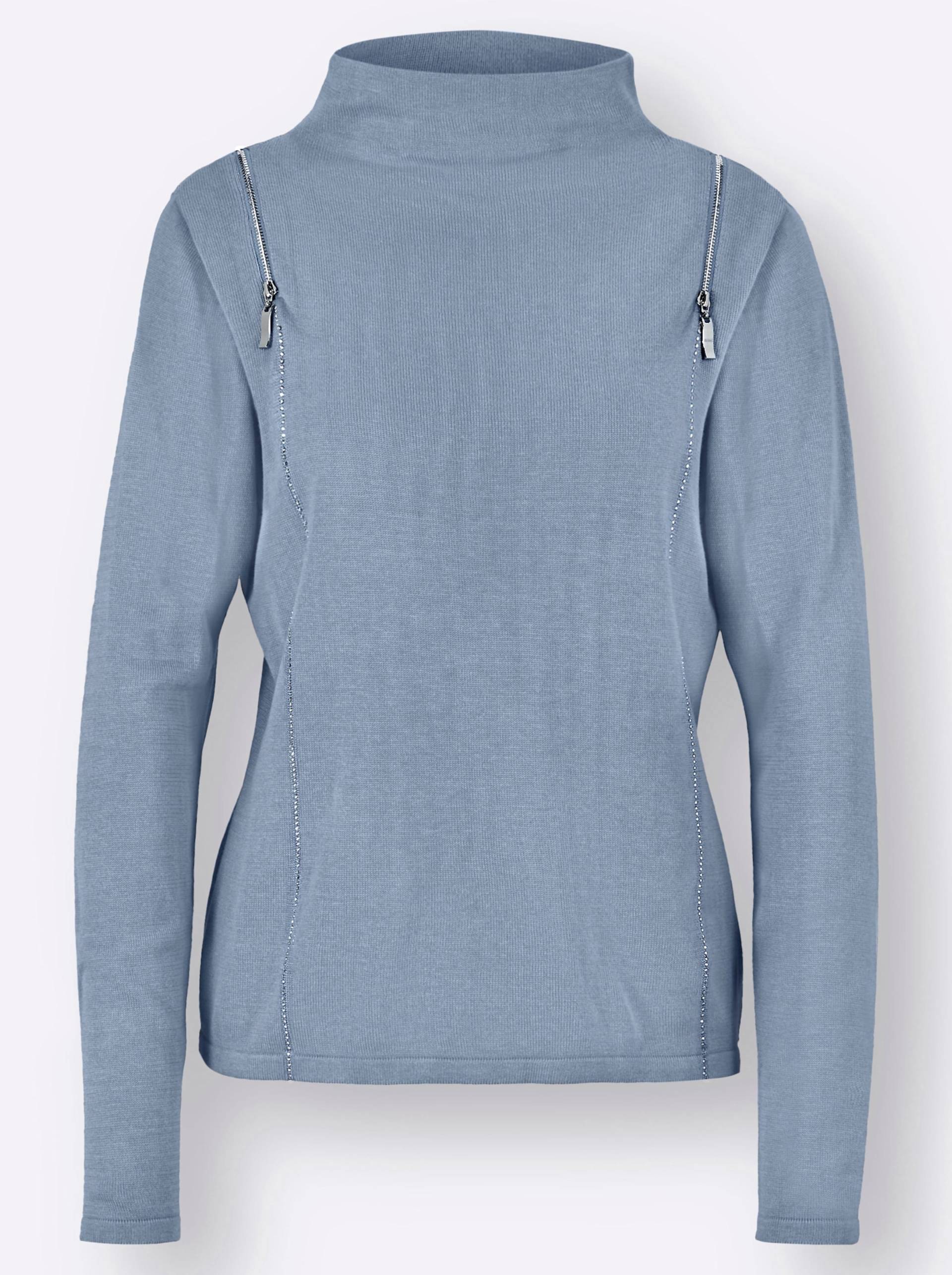 Langarm-Pullover in bleu von heine