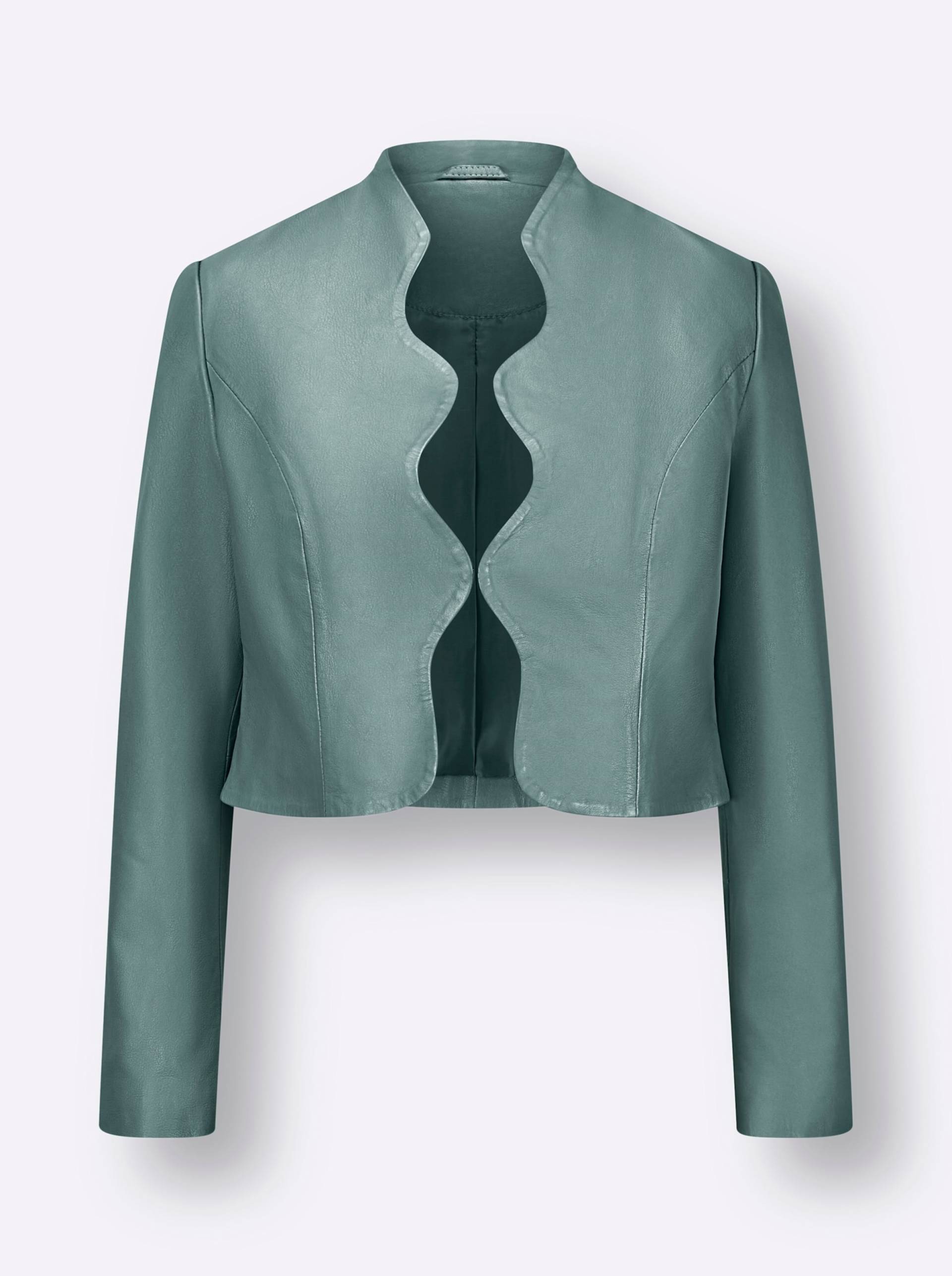 Leder-Blazer in jade von Mainpol