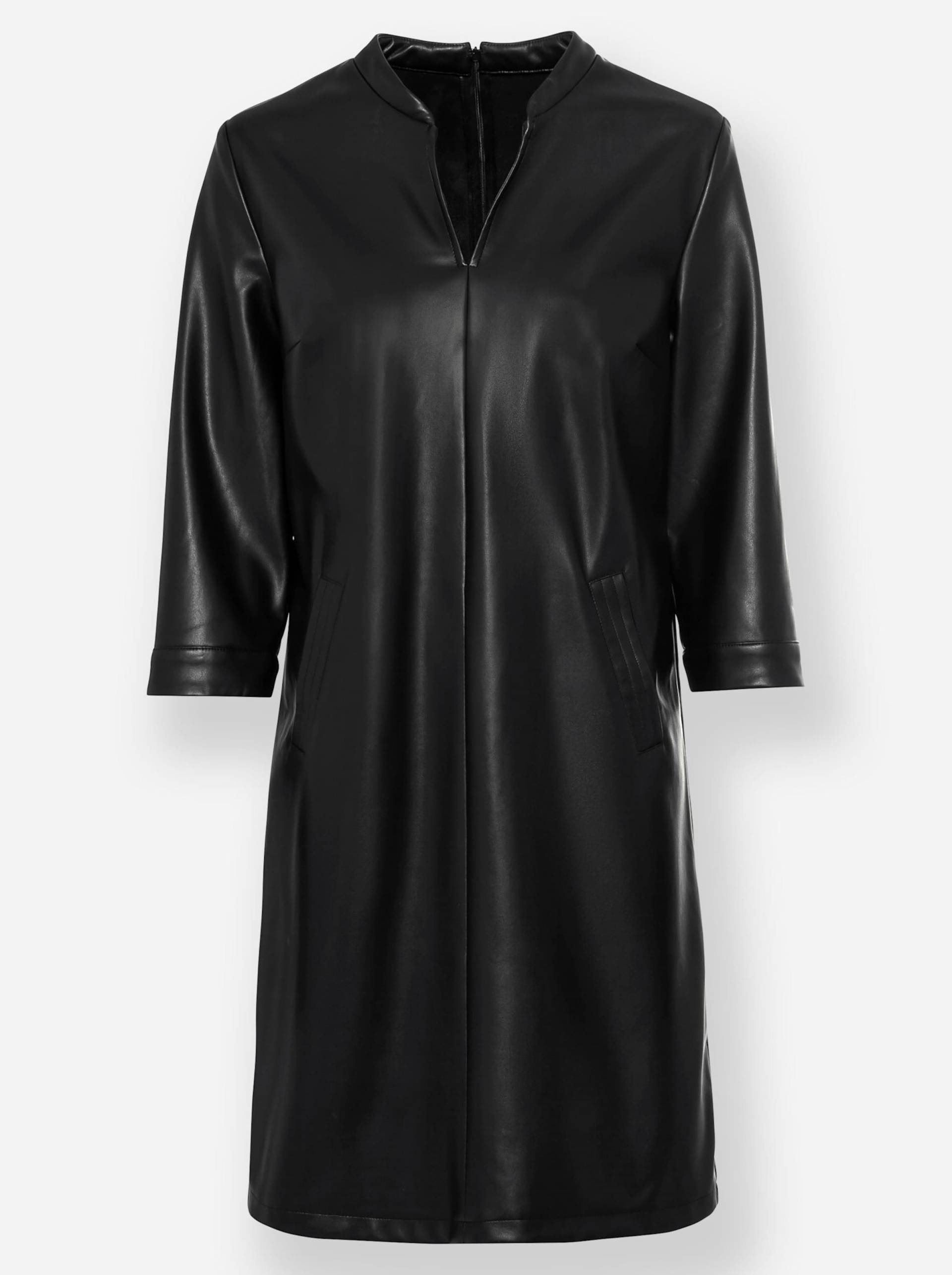 Lederimitat-Kleid in schwarz von heine