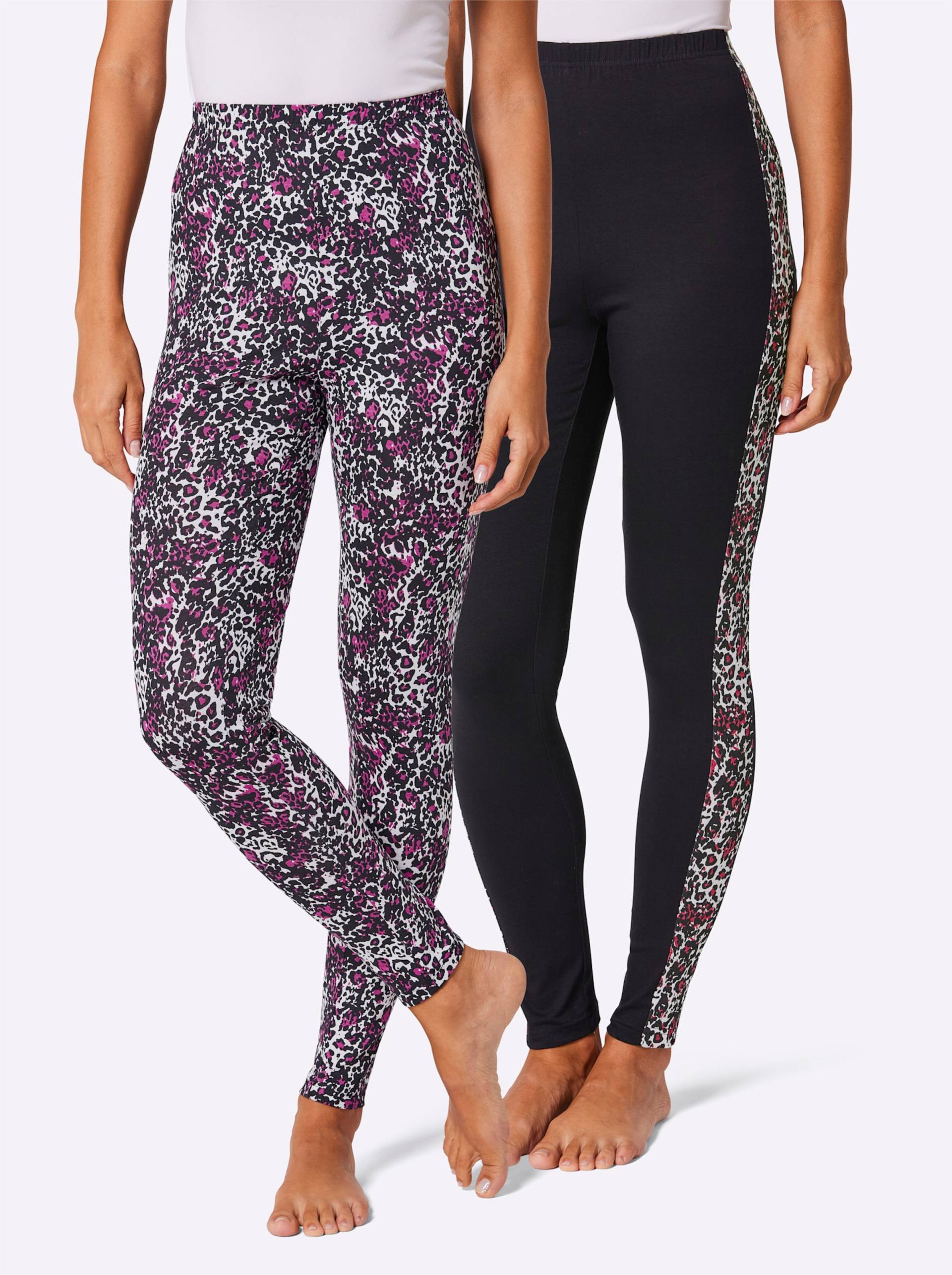 Leggings in magenta-schwarz-bedruckt von feel good