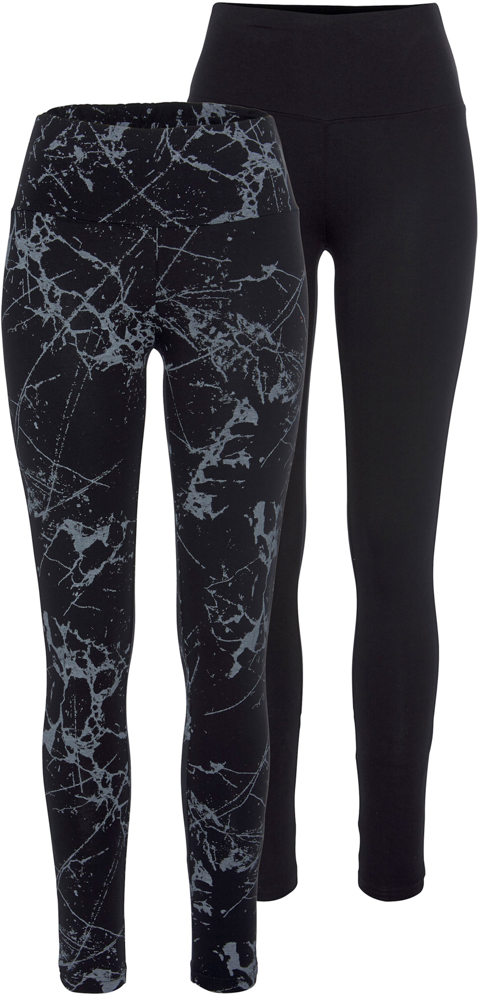 Leggings in schwarz-bedruckt, schwarz-uni von H.I.S