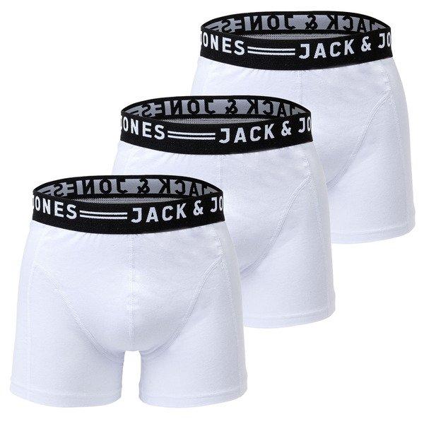 Jack & Jones - Boxershort  3er Pack Stretch-SENSE TRUNKS 3 PACK, für Herren, Weiss, Größe M von Jack & Jones