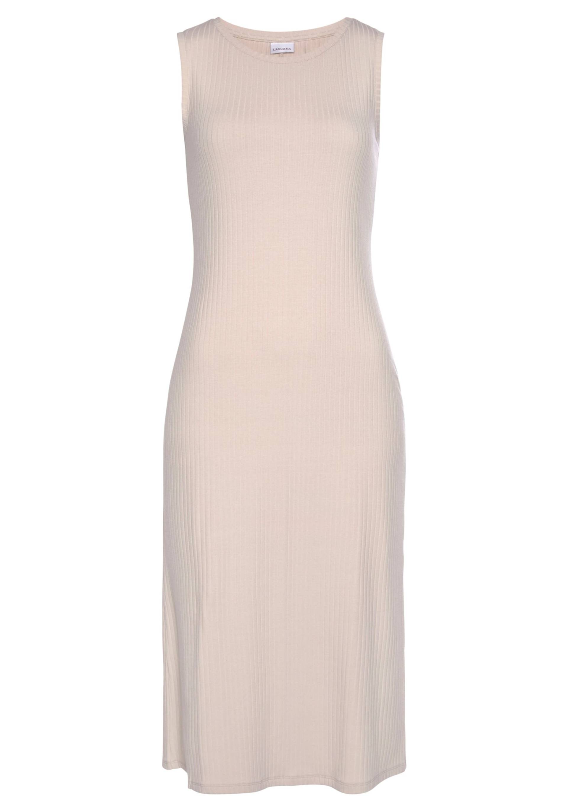 Midikleid in beige von LASCANA