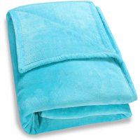 Mikrofaser Kuscheldecke Hellblau 240x220cm