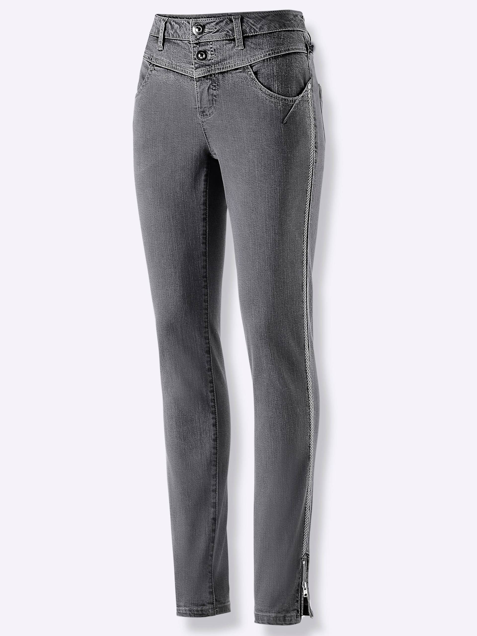 Modal-Baumwoll-Jeans in anthrazit-grey-denim von heine