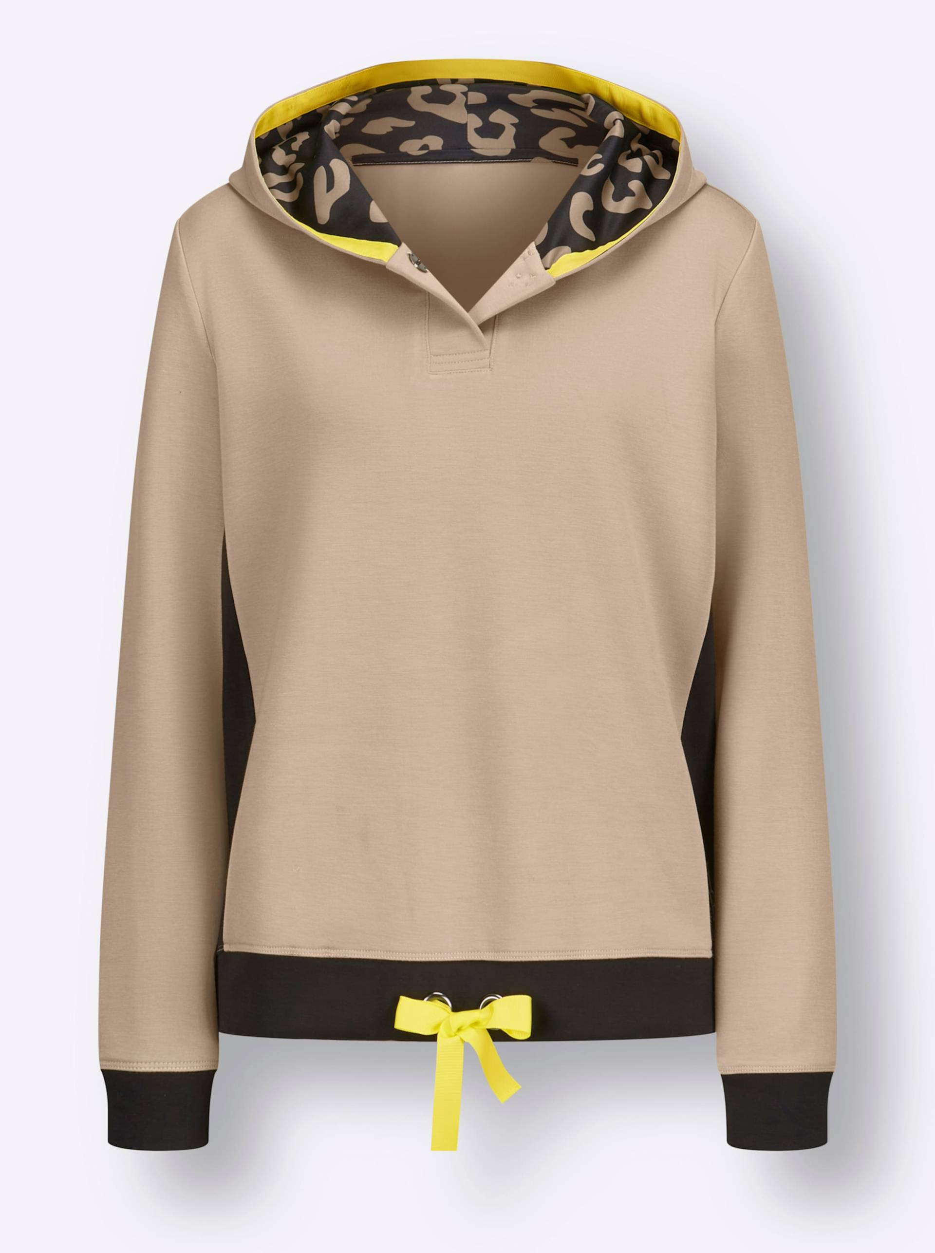 Modal-Mix-Sweatshirt in beige-schwarz-bedruckt von heine