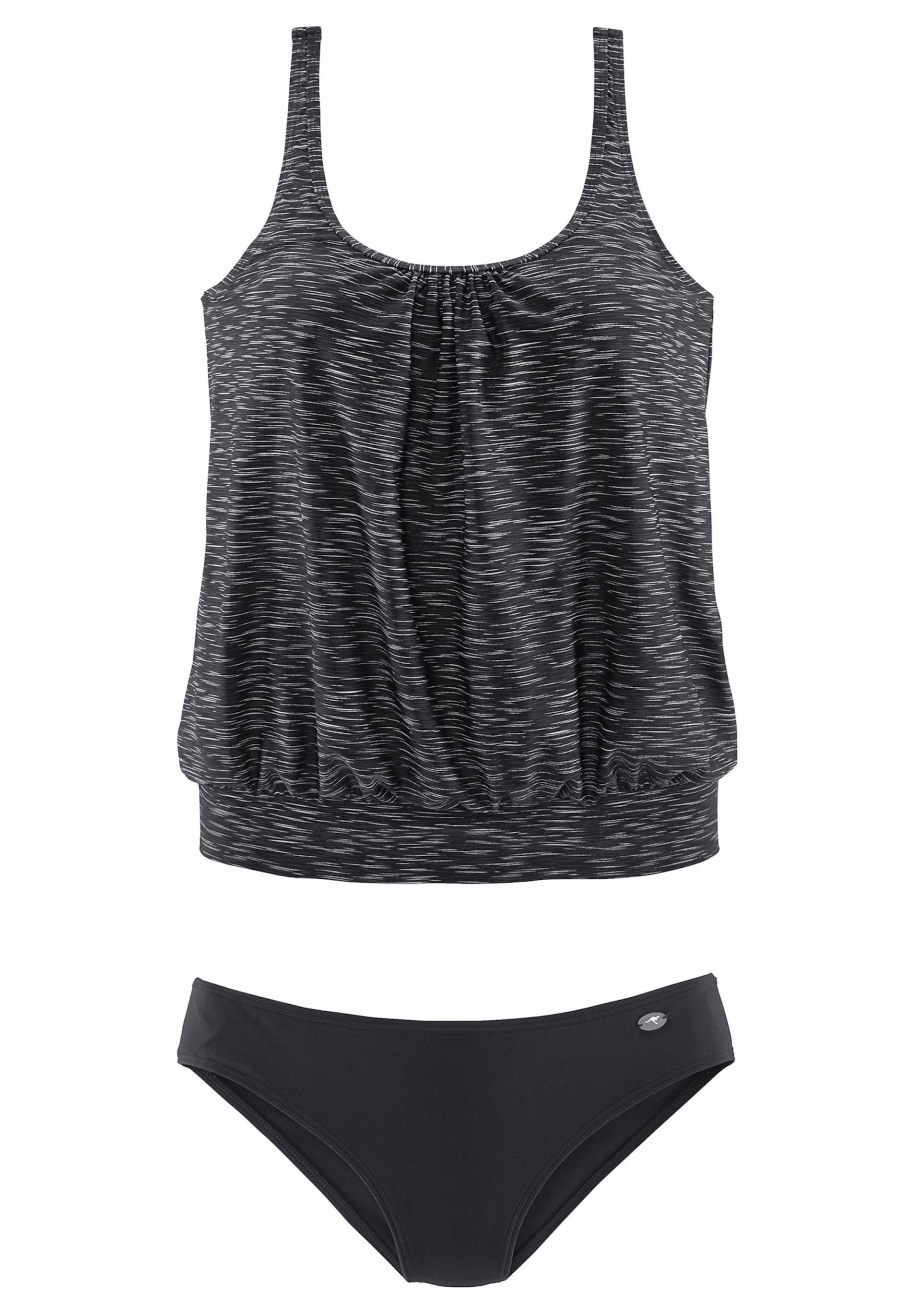 Oversize-Tankini in schwarz-bedruckt von KangaROOS