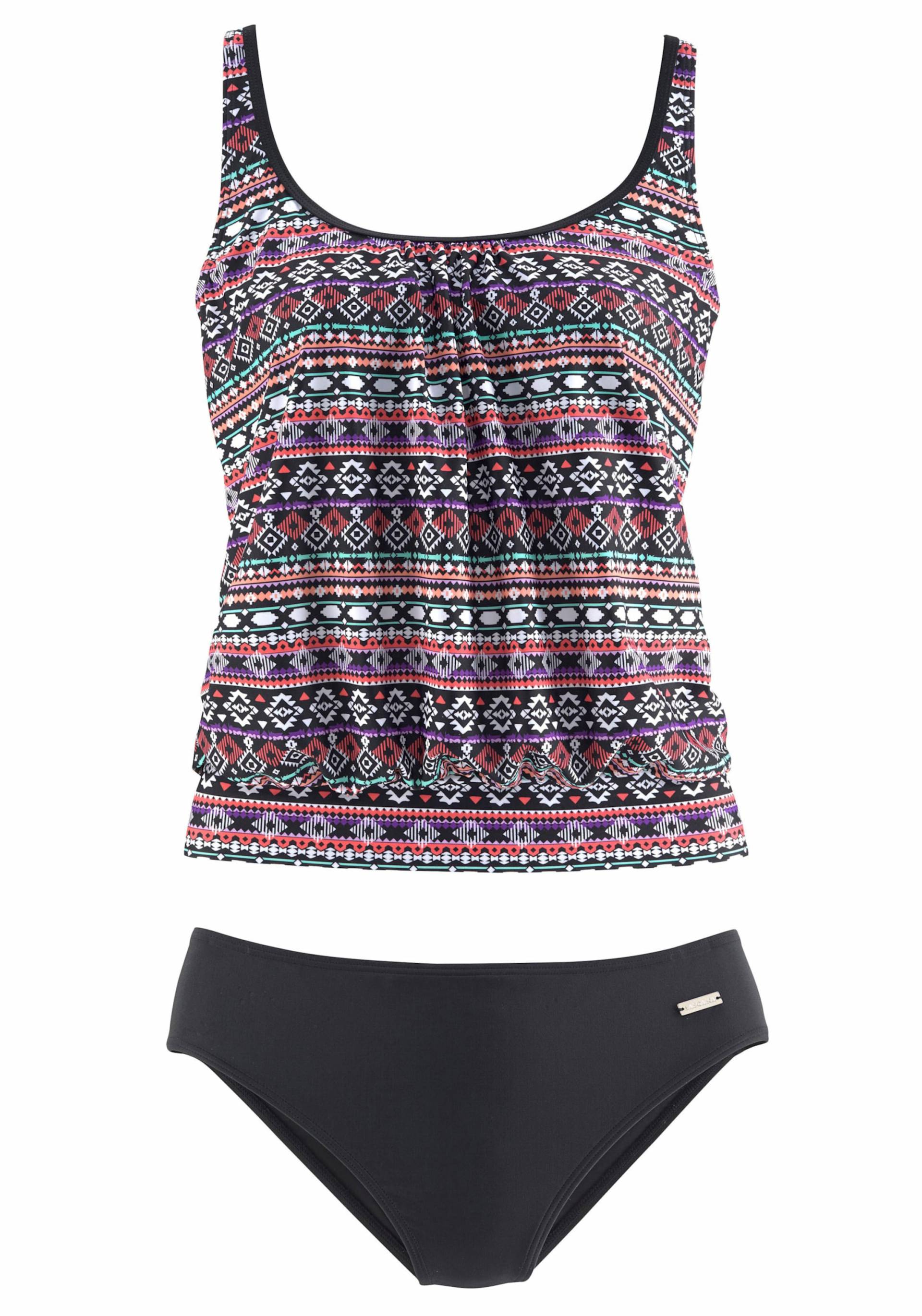 Oversize-Tankini in schwarz-bunt von LASCANA